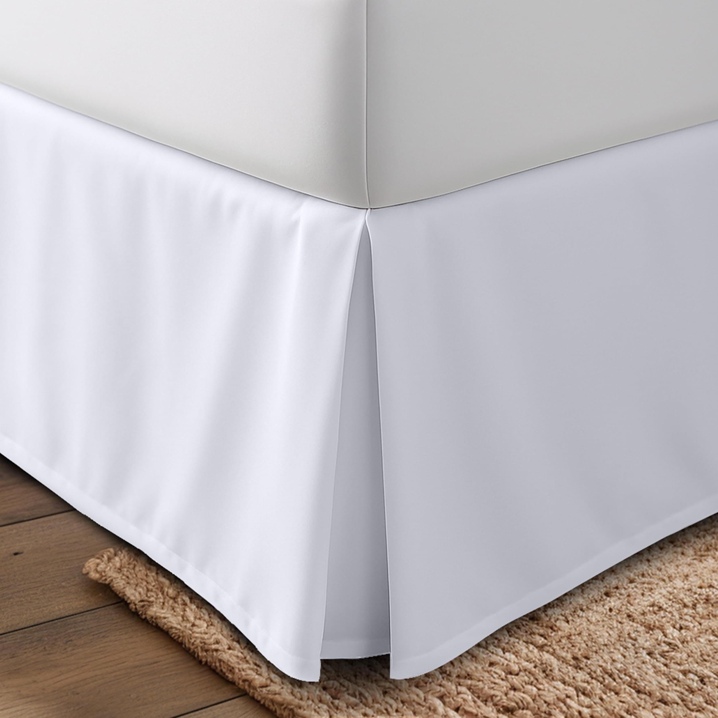 Utopia Bedding Queen Bed Skirt - Soft Quadruple Pleated Ruffle - Easy Fit with 16 Inch Tailored Drop - Hotel Quality, Shrinkage and Fade Resistant (Queen, White) Queen White