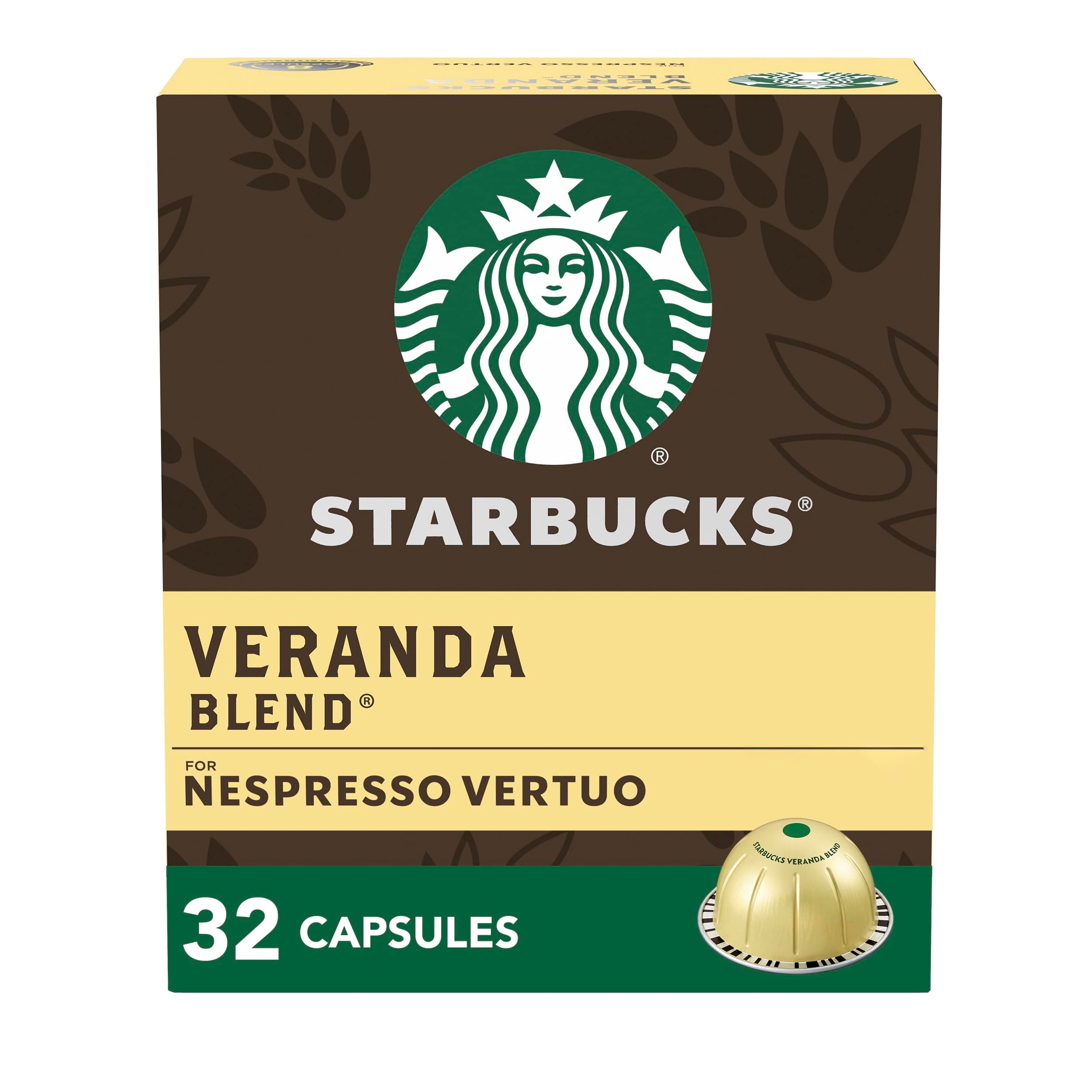 Starbucks by Nespresso Vertuo, Veranda Blend, Blonde Roast Coffee, 32-count Coffee Pods, Brews 7.8 oz. Veranda 8 Count (Pack of 4)