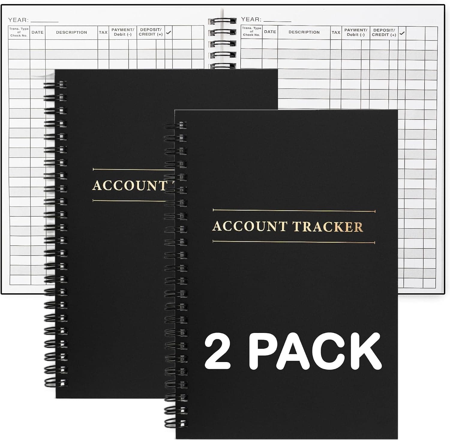2 Pack Expense Tracker Ledger Book- Finance Book for Home Budget Tracking, Business Bookkeeping -Home Budget notebook, Finance Planner- Expense Ledger for Small Business Bookkeeping (100 Pages 2 Pack) Black - 2 Pack