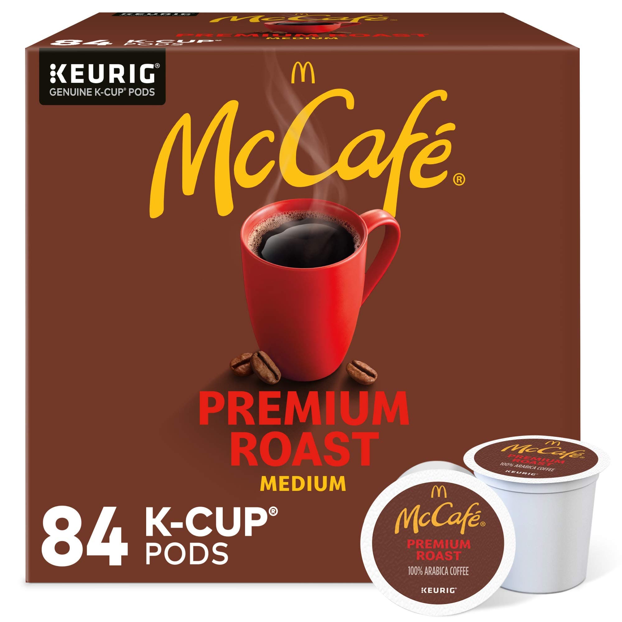McCafe Premium Roast Coffee, Single Serve Keurig K-Cup Pods, Medium Roast, 84 Count Premium Roast 84 Count (Pack of 1)