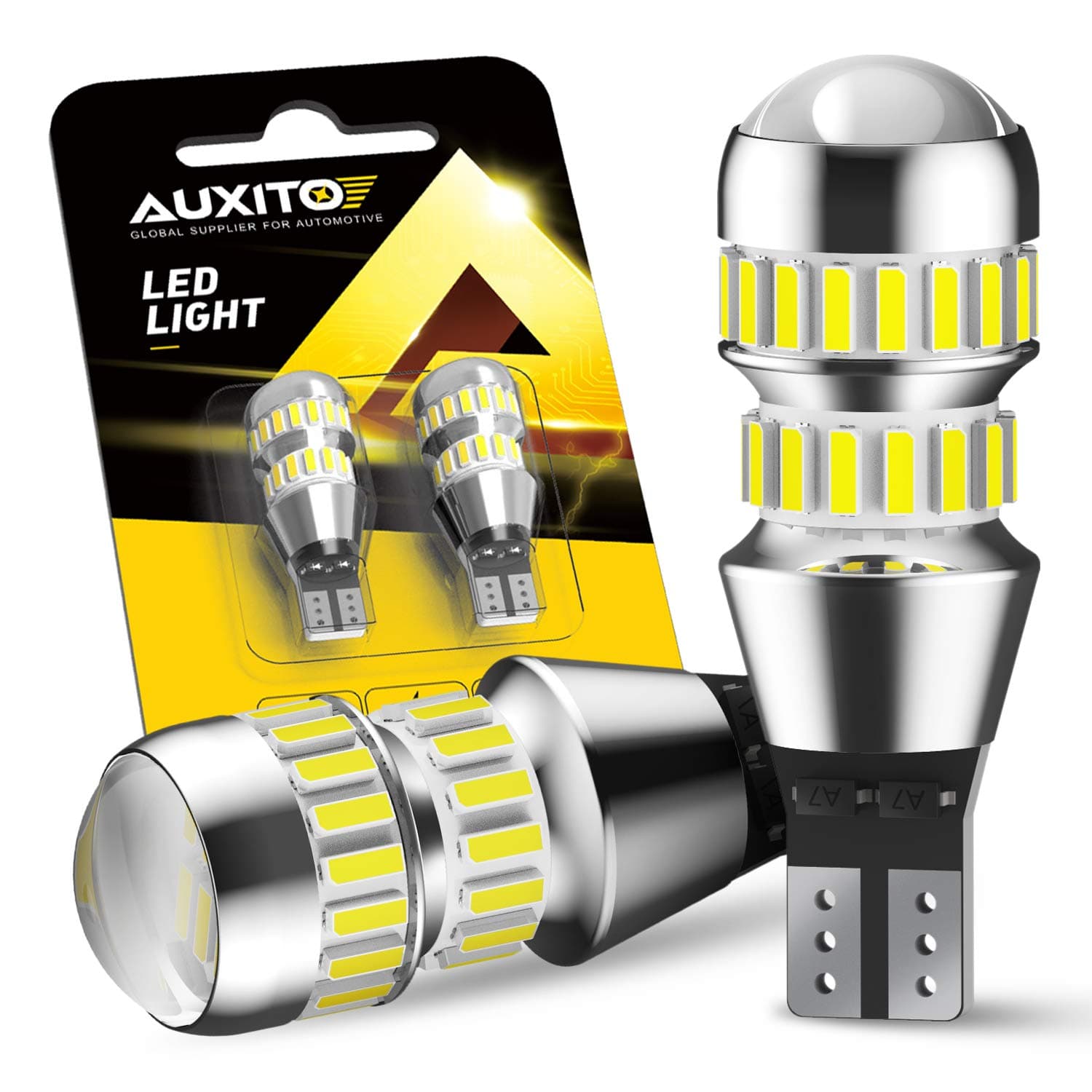 AUXITO 912 921 LED Bulbs for Backup Reverse Light Bulbs, 42-SMD 400% Brighter, 6000K White, Non-polarity 906 W16W T15 921 LED Bulb Direct Back Up Parking Light Replacement Lamp, Pack of 2 White 921/912