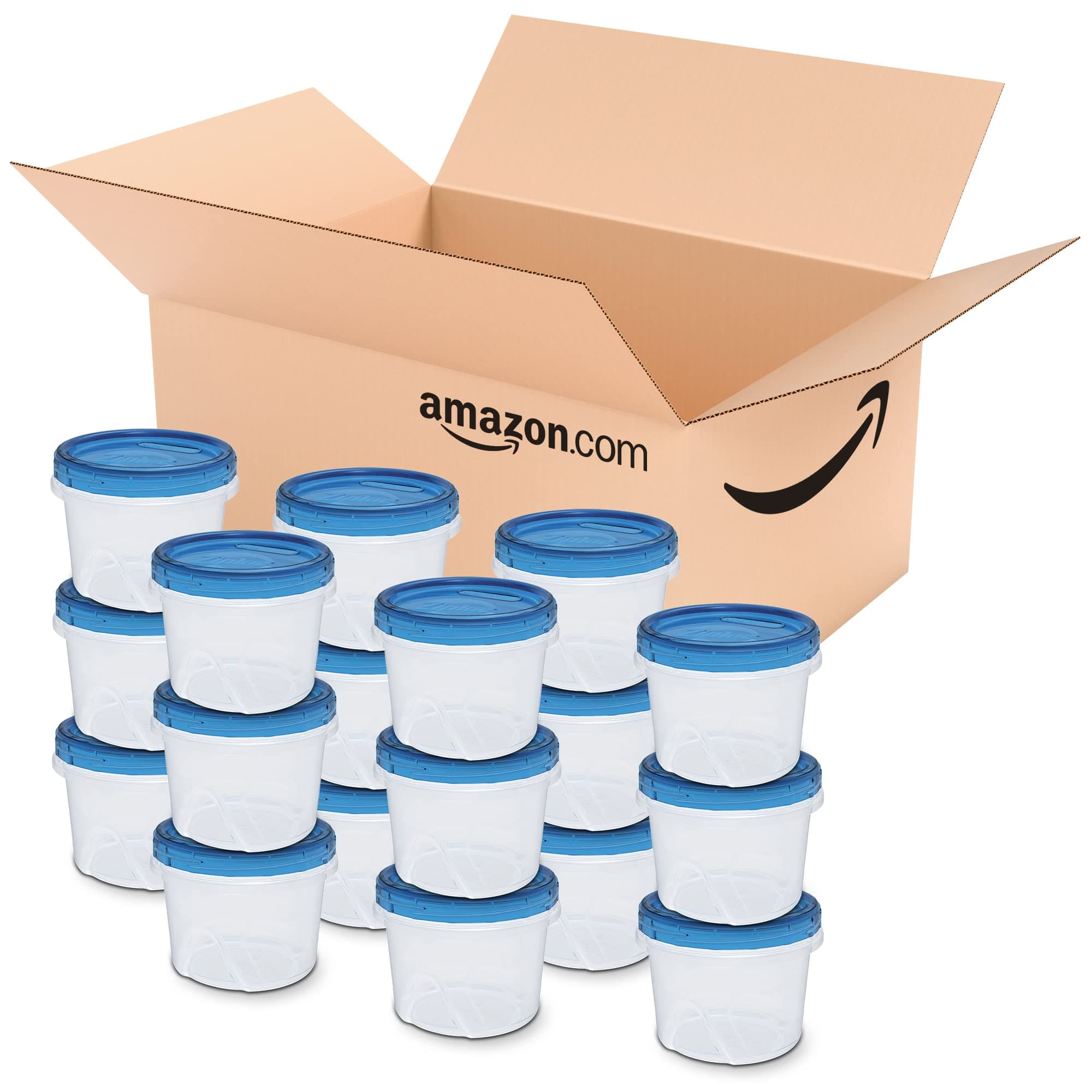 Ziploc Twist N Loc Food Storage Meal Prep Containers Reusable for Kitchen Organization, Dishwasher Safe, Small Round, 18 Count Small 18 Count