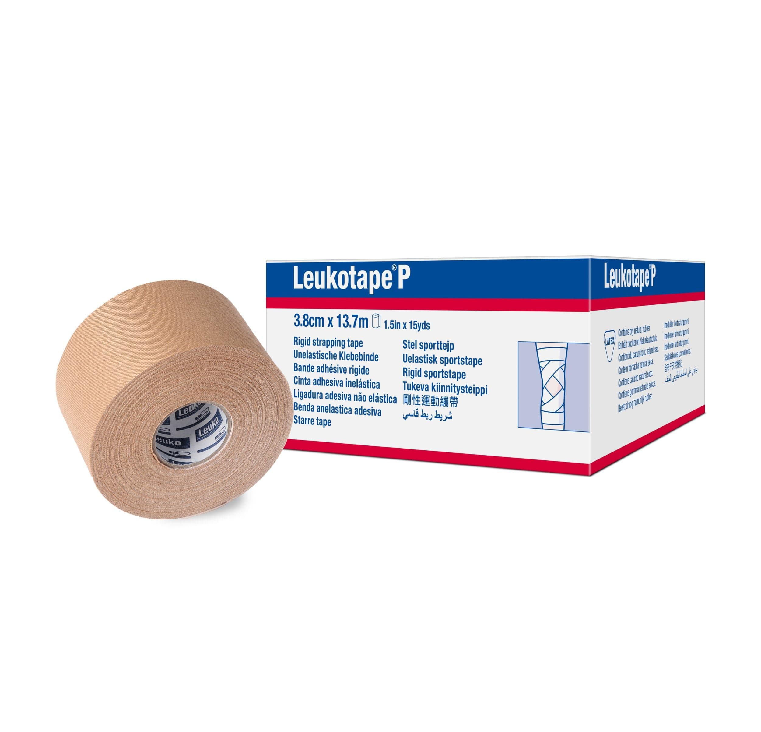 Leukotape P Adhesive Strapping Tape â for Sports Injuries, Strains and Sprains - 1.5 in x 15 yds, Tan, (1 Roll) 1 Count ( pack of 1 )