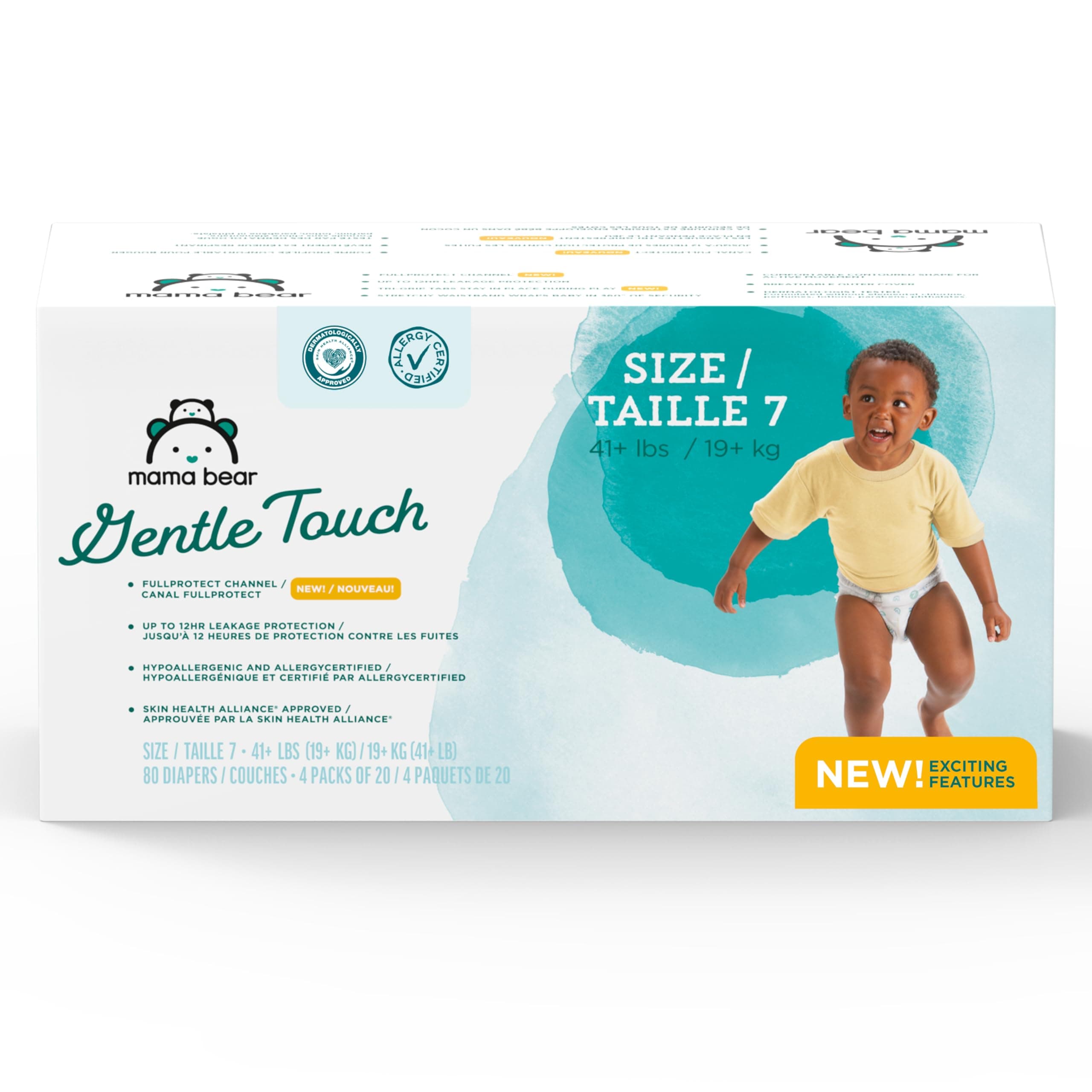 Amazon Brand - Mama Bear Gentle Touch Diapers, Size 7, 80 Count (4 packs of 20) Size 7 (80 Count)