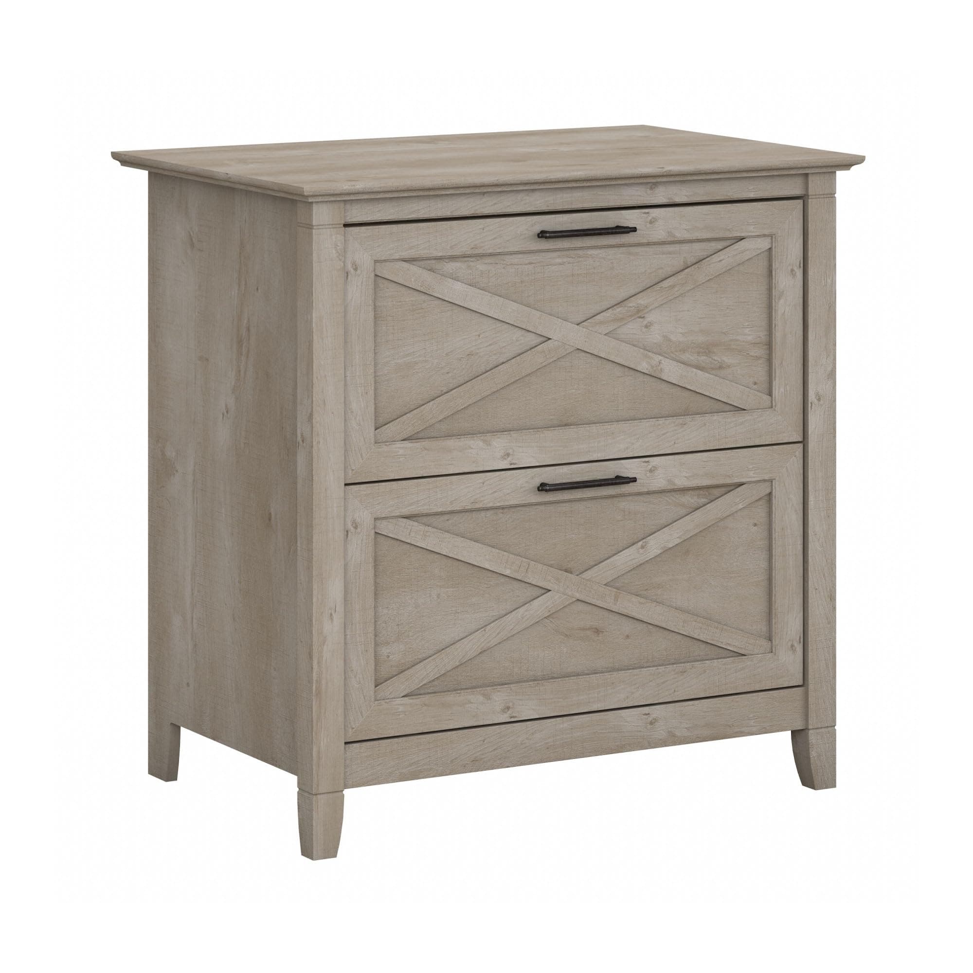 Bush Furniture Key West 2 Drawer Lateral File Cabinet in Washed Gray, Document Storage for Home Office, Accent Chest with Drawers