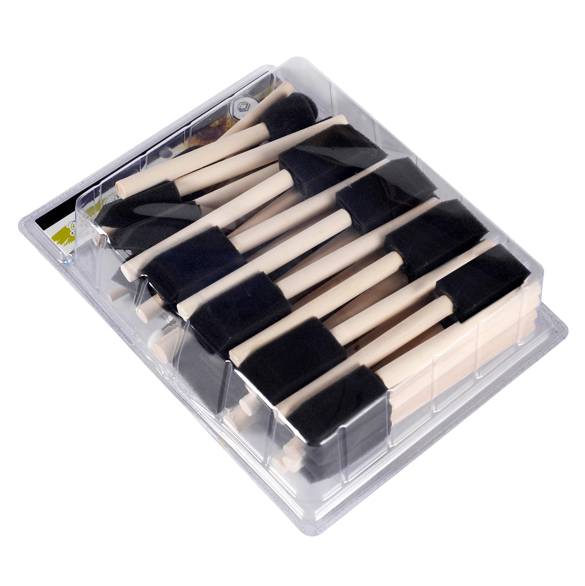 conda 50 Pack 0.5"-2" Different Size Assorted Foam Brush Set Wood Handle Paint Brush Set- Lightweight, Durable, Great for Acrylics, Stains, Varnishes 1 0.5"-2"/ 50 Pack