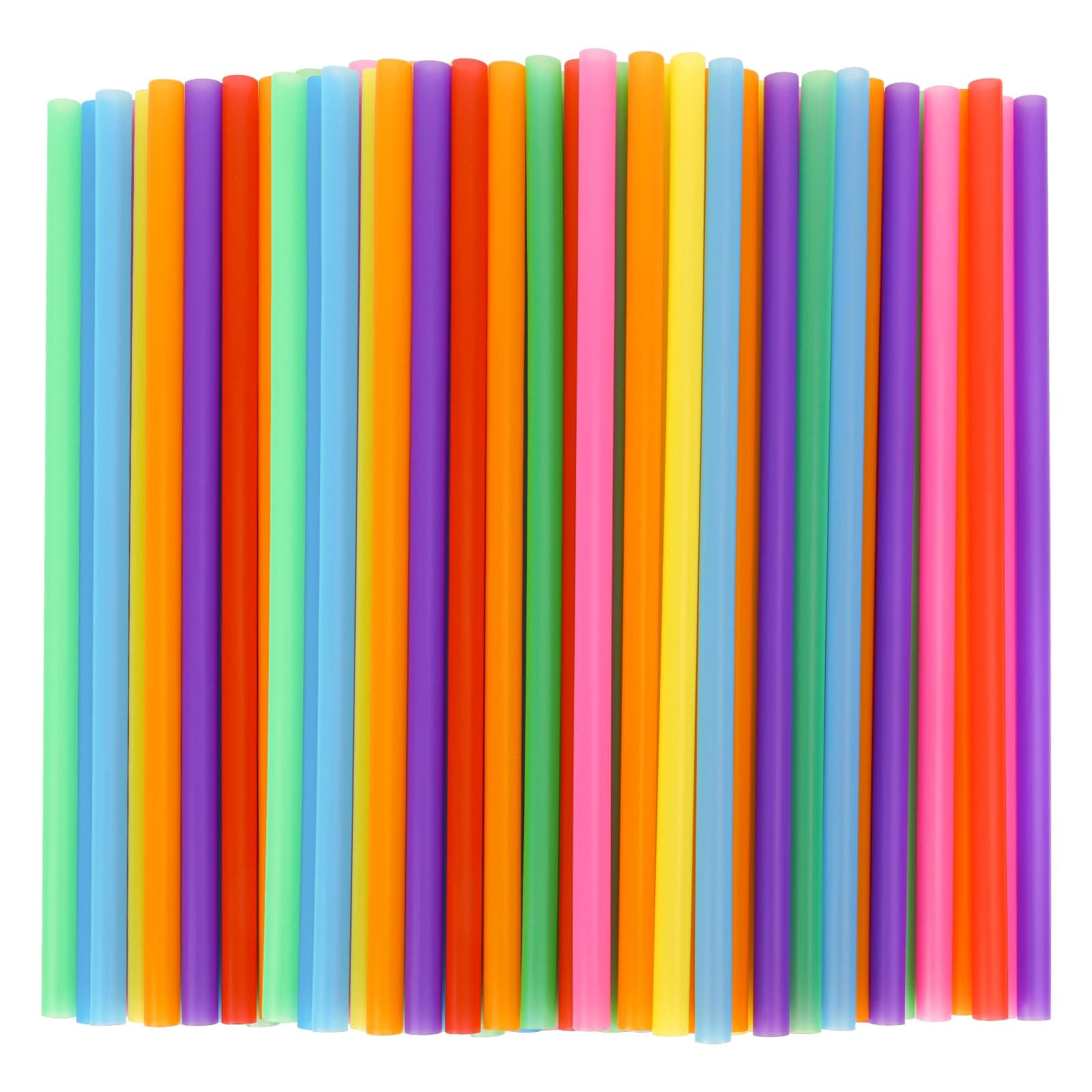 Tomnk 120 Pack Smoothie Straws, 10.3 Inches Straws Disposable, Milkshake Plastic Straws in Assorted Bright Colors 120pack-10.3in