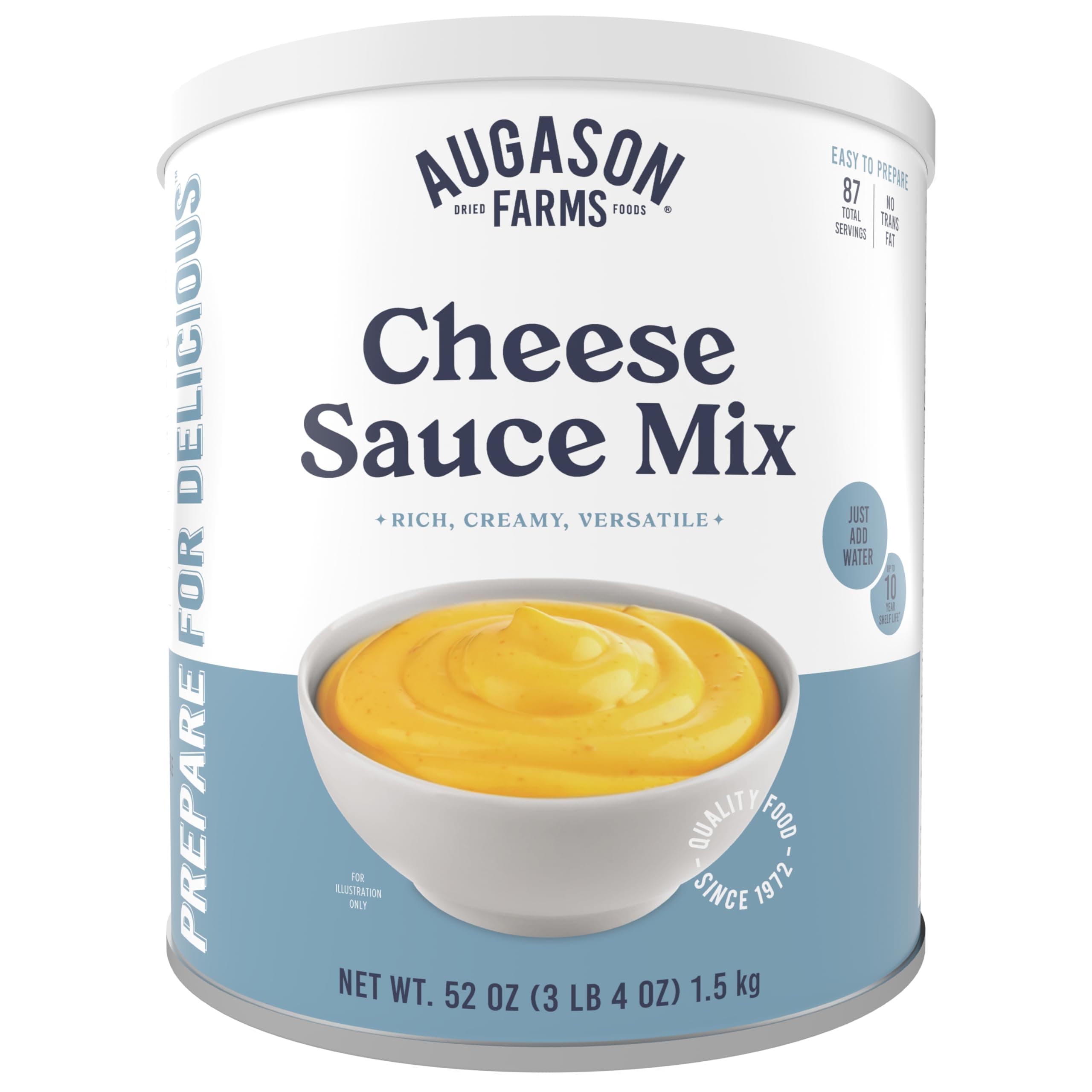 Cheese Sauce Mix Can Emergency Food Supply, 87 Servings, 10 Year Shelf Life - Shelf Stable Cheddar Cheese Powder Canned Food 1.48 kg (Pack of 1) Blend Powder