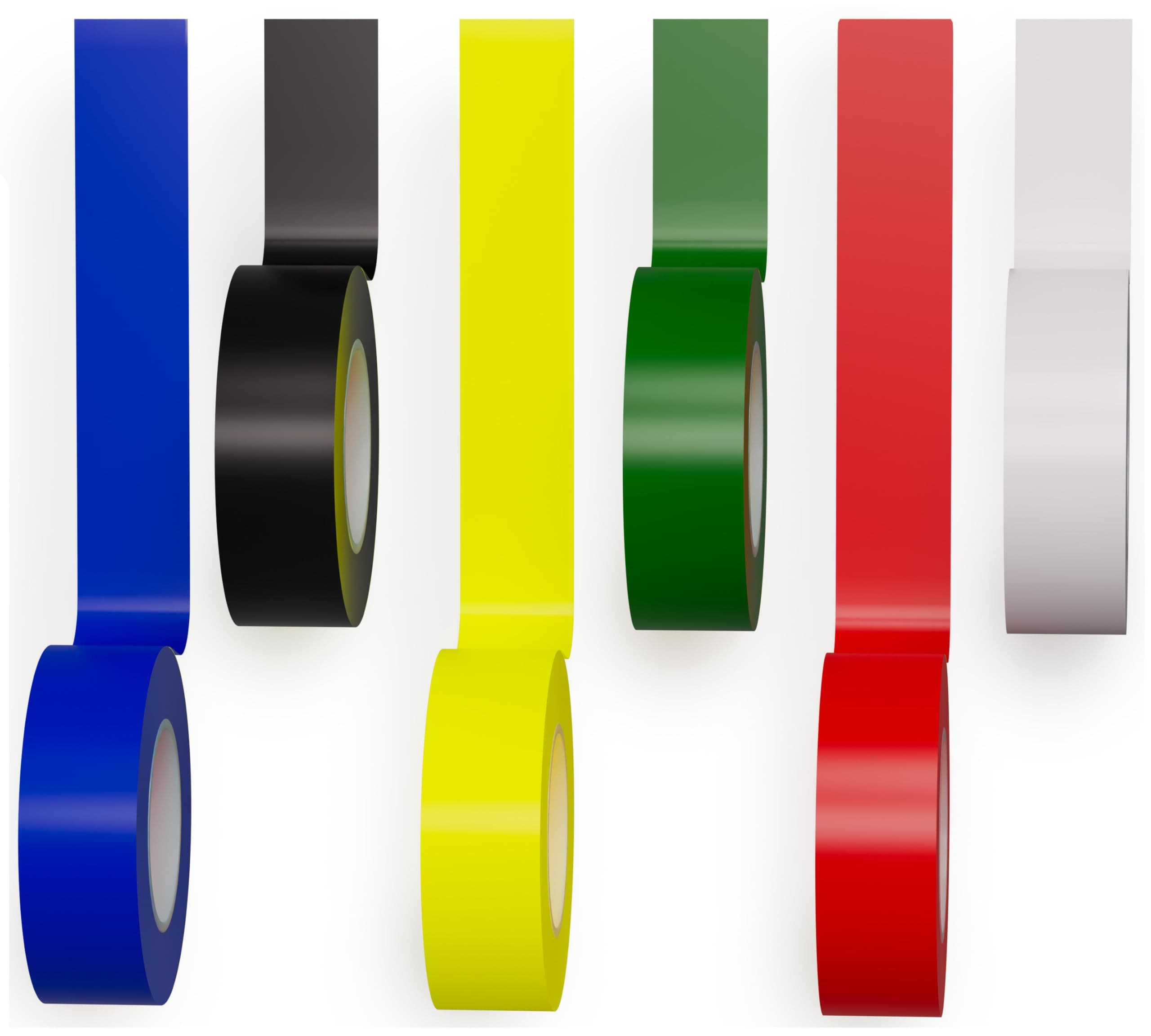6 Pack Color Vinyl Electrical Tape, Waterproof Flame Heat & Weather Resistant IndoorOutdoor High-Temperature Professional Grade Electric Wire Colored Tape 3/4 in x 30 FT x 7 Mil E Tape 0.6 in x 26 FT. Multicolor 6