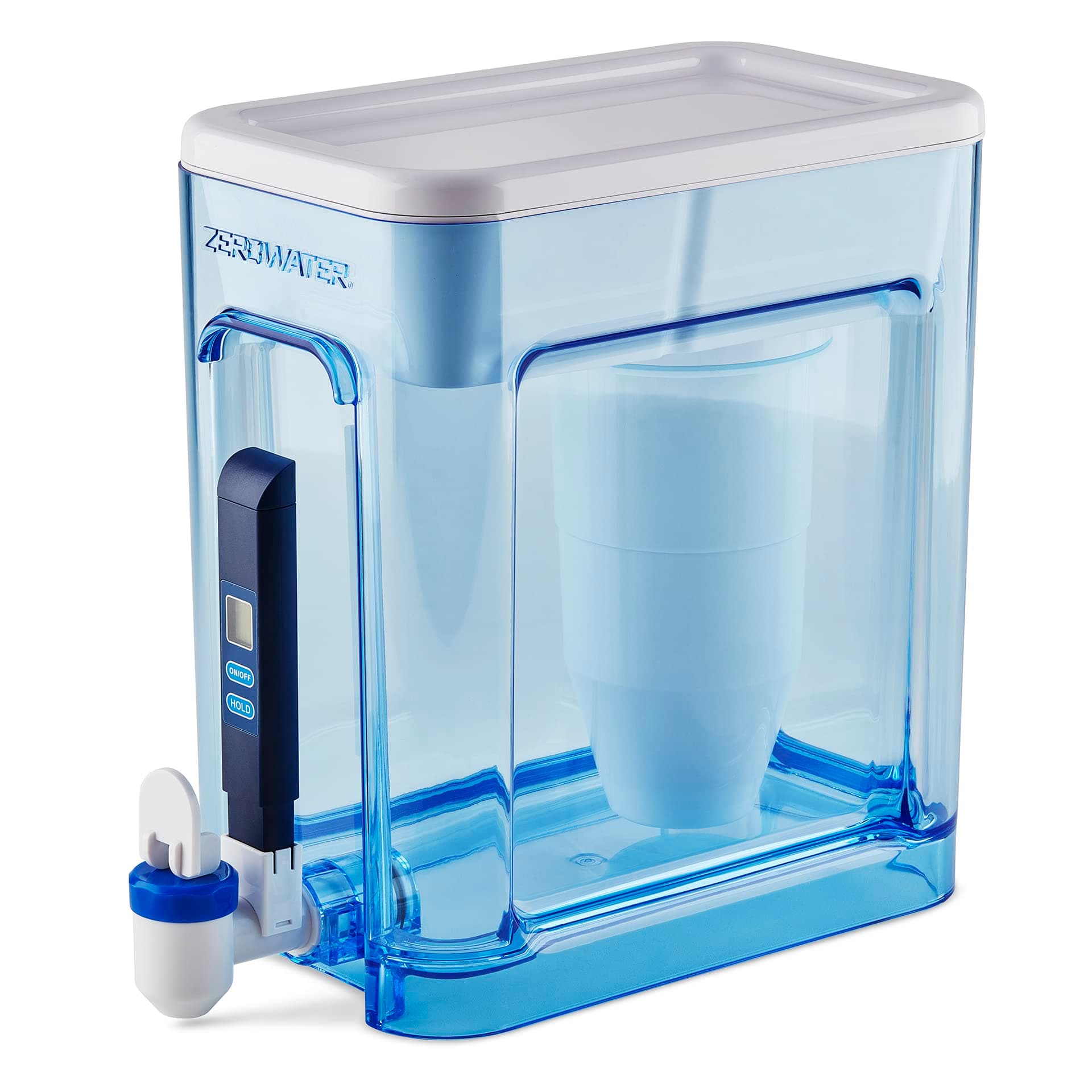 ZeroWater 22-Cup Ready-Read 5-Stage Water Filter Dispenser with Instant Read Out - 0 TDS for Improved Tap Water Taste - IAPMO Certified to Reduce Lead, Chromium, and PFOA/PFOS 22-Cup Dispenser
