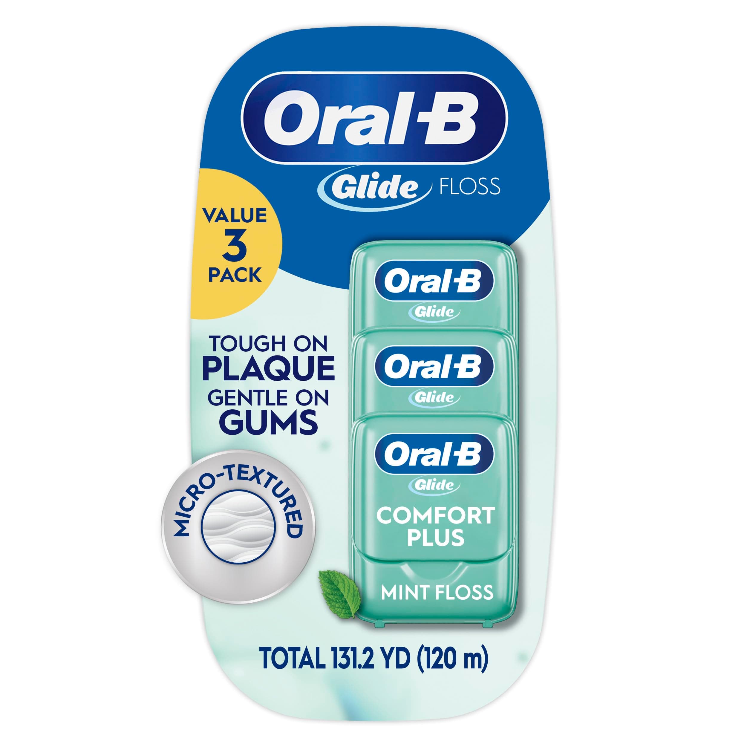 Oral-B Glide Pro-Health Comfort Plus Floss, Mint, 3 Ct Mint 1 Count (Pack of 1)