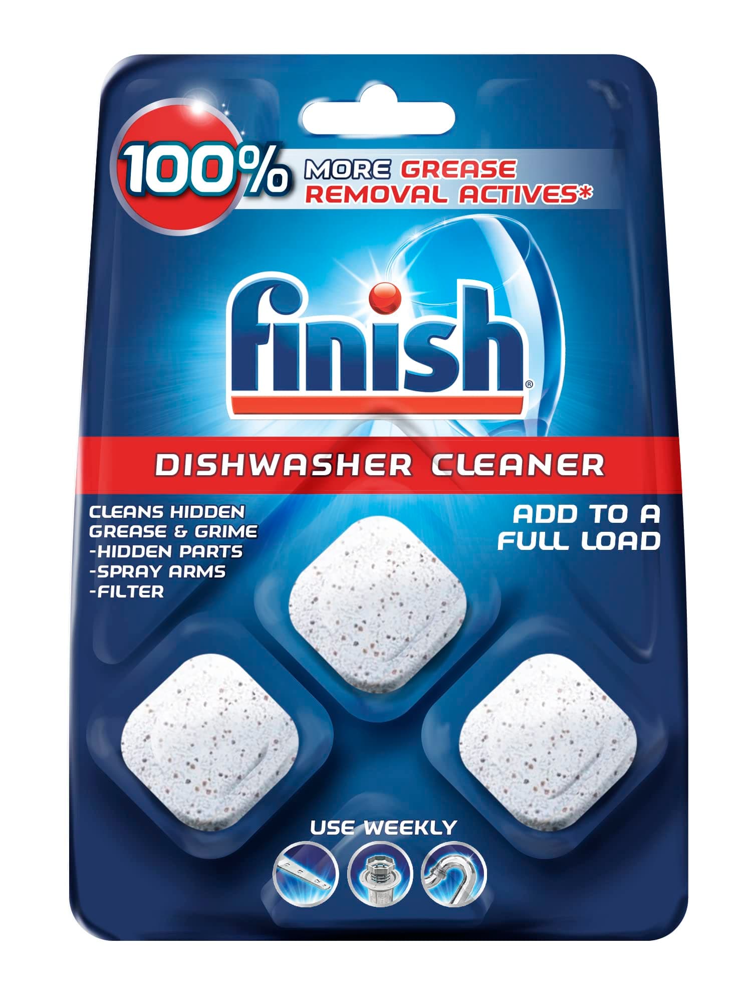 Finish In-Wash Dishwasher Cleaner: Clean Hidden Grease and Grime, 3 ct