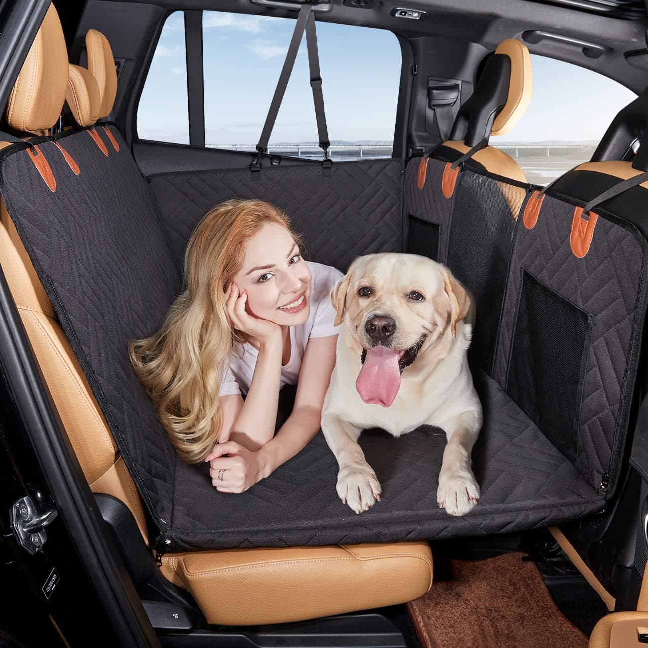 YJGF Back Seat Extender,Dog Seat Cover for Back Seat,Hard Bottom Car Seat Cover for Dogs,Dog Hammock for Car,Back Seat Pet Cover for Dogs(Black) Black For Car/SUV/Small Truck