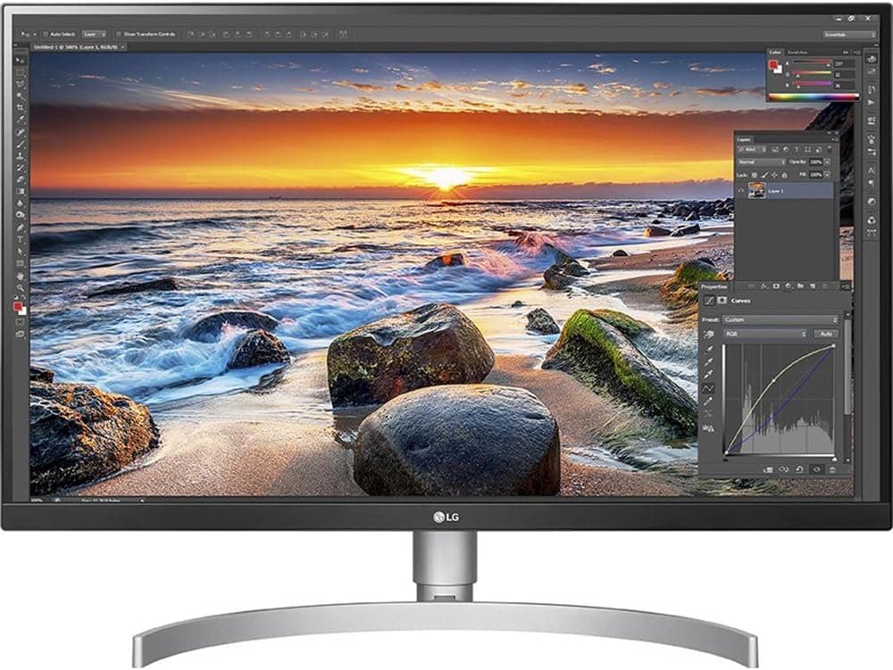 LG 27UK850-W 4K Monitor 27" UHD (3840 x 2160) IPS Display, HDR10, USB Type-C Connectivity, AMD FreeSync, sRGB 99% Color Gamut, 3-Side Virtually Borderless Design - White