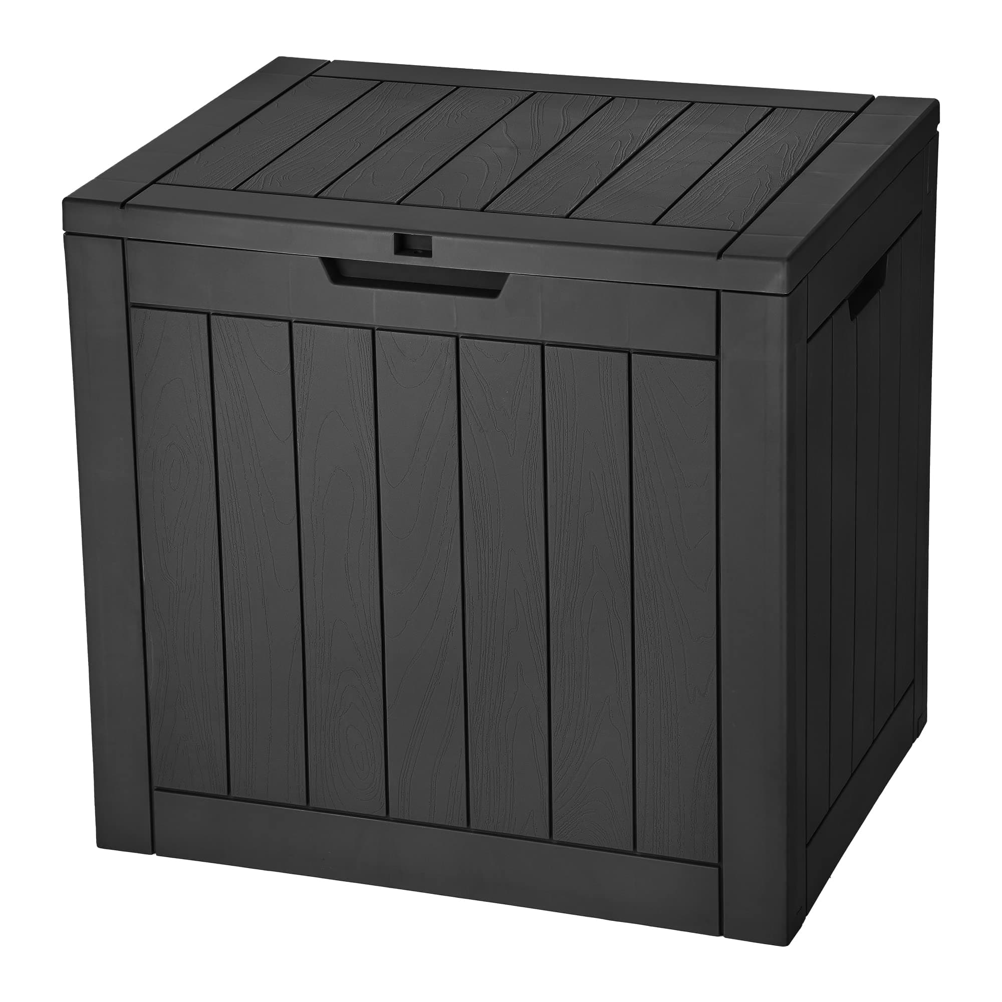 YITAHOME 30 Gallon Deck Box Outdoor Storage Box, Waterproof Resin Package Delivery and Storage Box with Lockable Lid for Patio Furniture Cushions, Pool Accessories, Garden Tools, Black Deck Box 30 Gallon Black