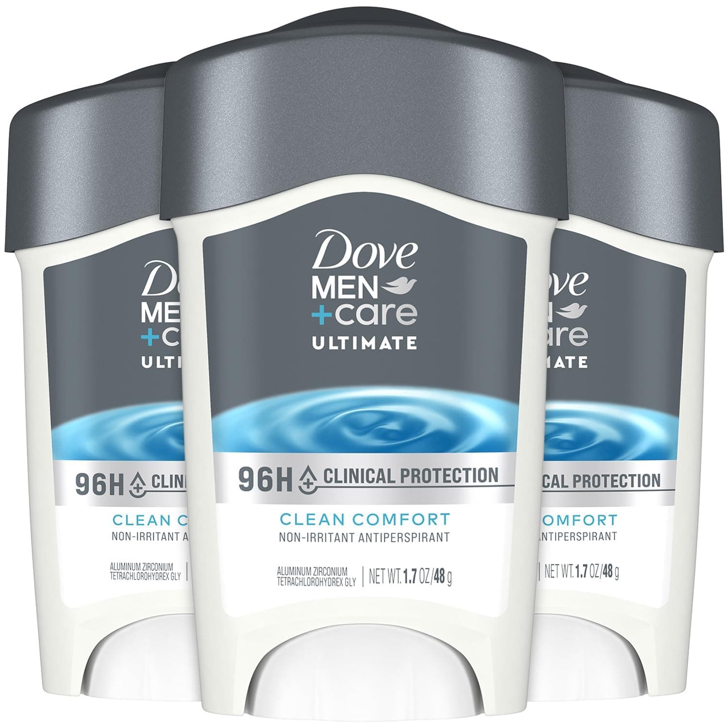 DOVE MEN + CARE Clinical Protection Antiperspirant Clean Comfort Stick for Men 96-Hour Sweat and Odor Protection Clinical Strength Antiperspirant with 1/4 Moisturizing Cream 1.7 oz