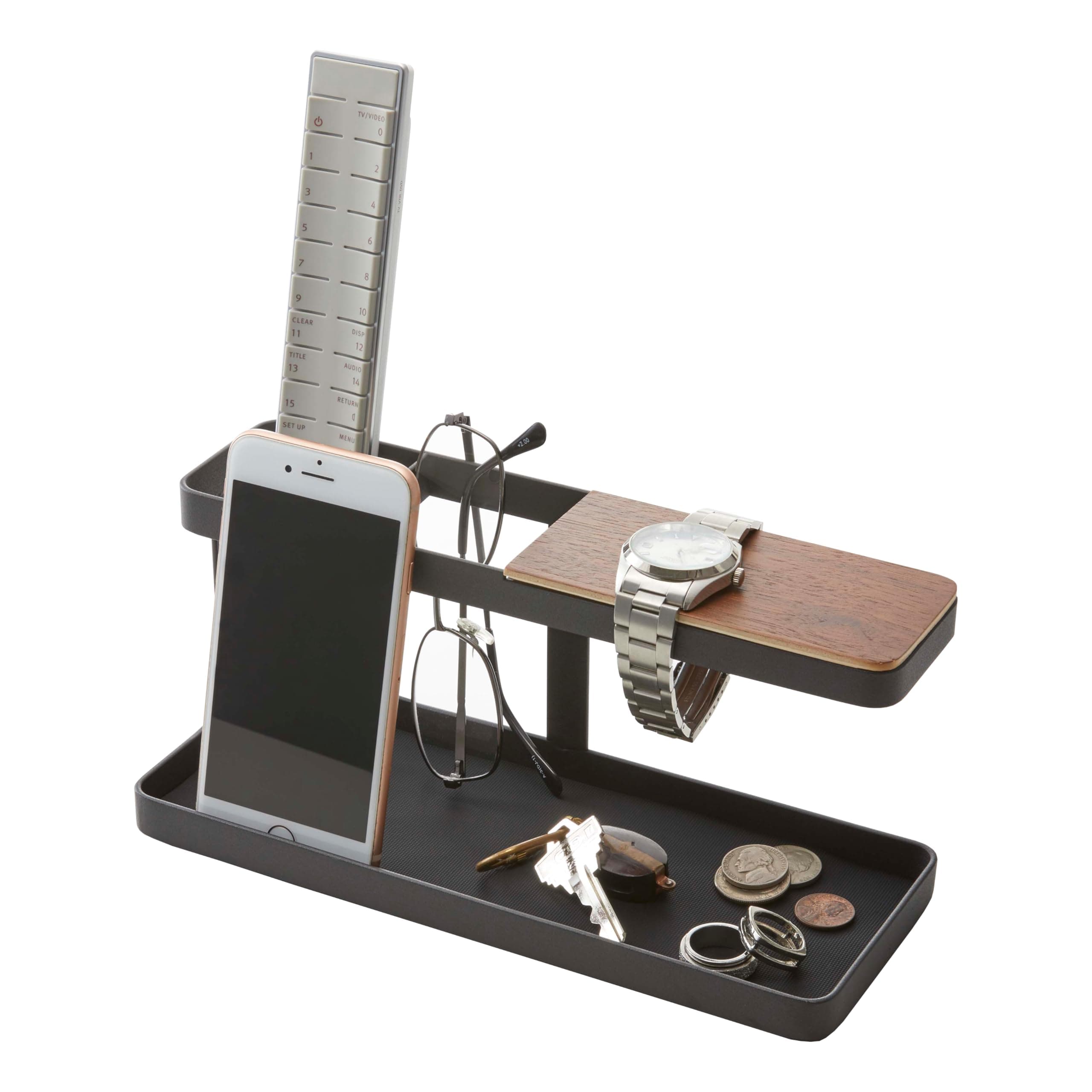 YAMAZAKI home 2300 Desk Bar-Wood & Steel Organizer, One Size, Black