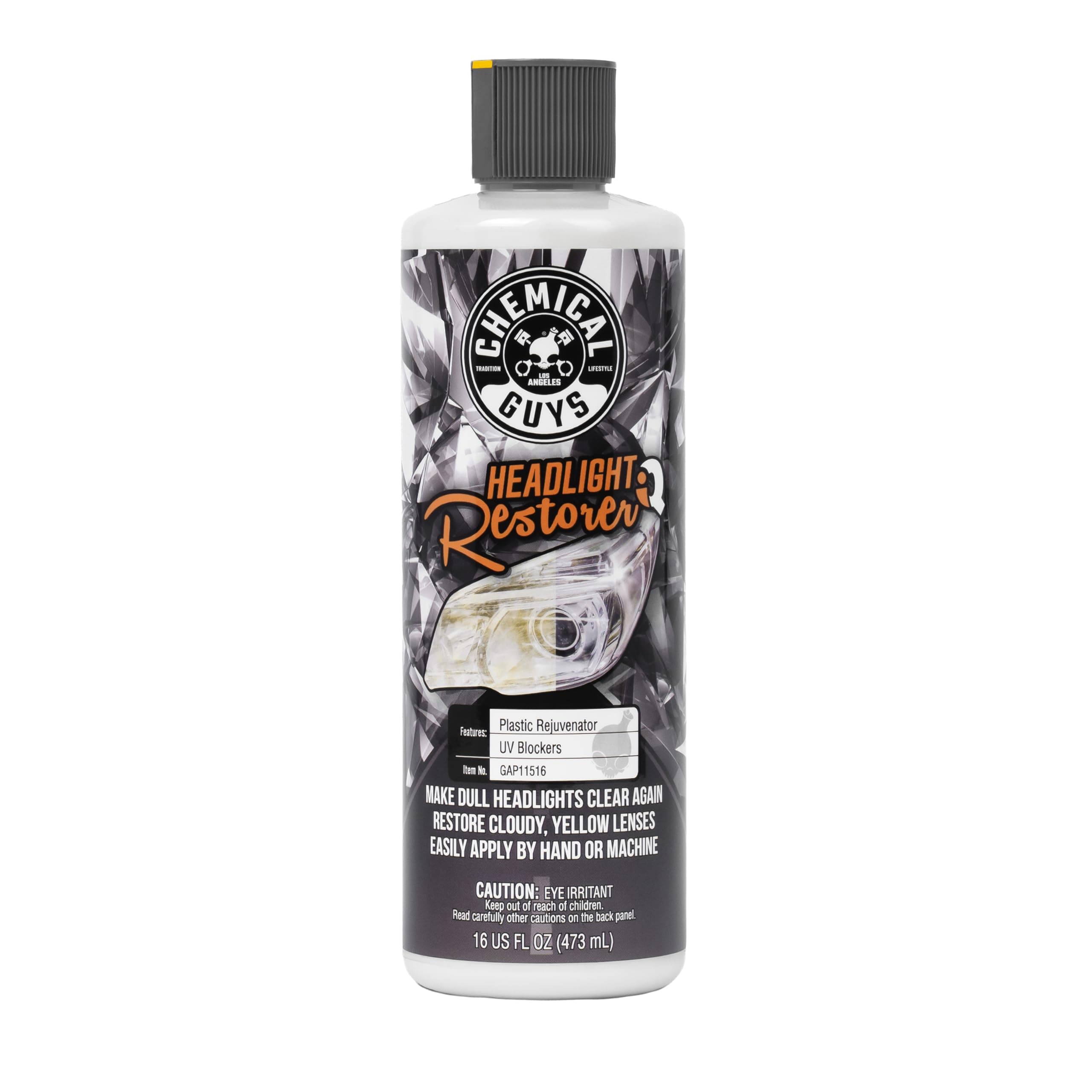 Chemical Guys Headlight Restore and Protect - Cleans, Restores Clarity, and Protects Headlights from Future Fading, Safe for Trucks, SUVs, Motorcycles, RVs & More - 16 oz Headlight Restorer 16 oz