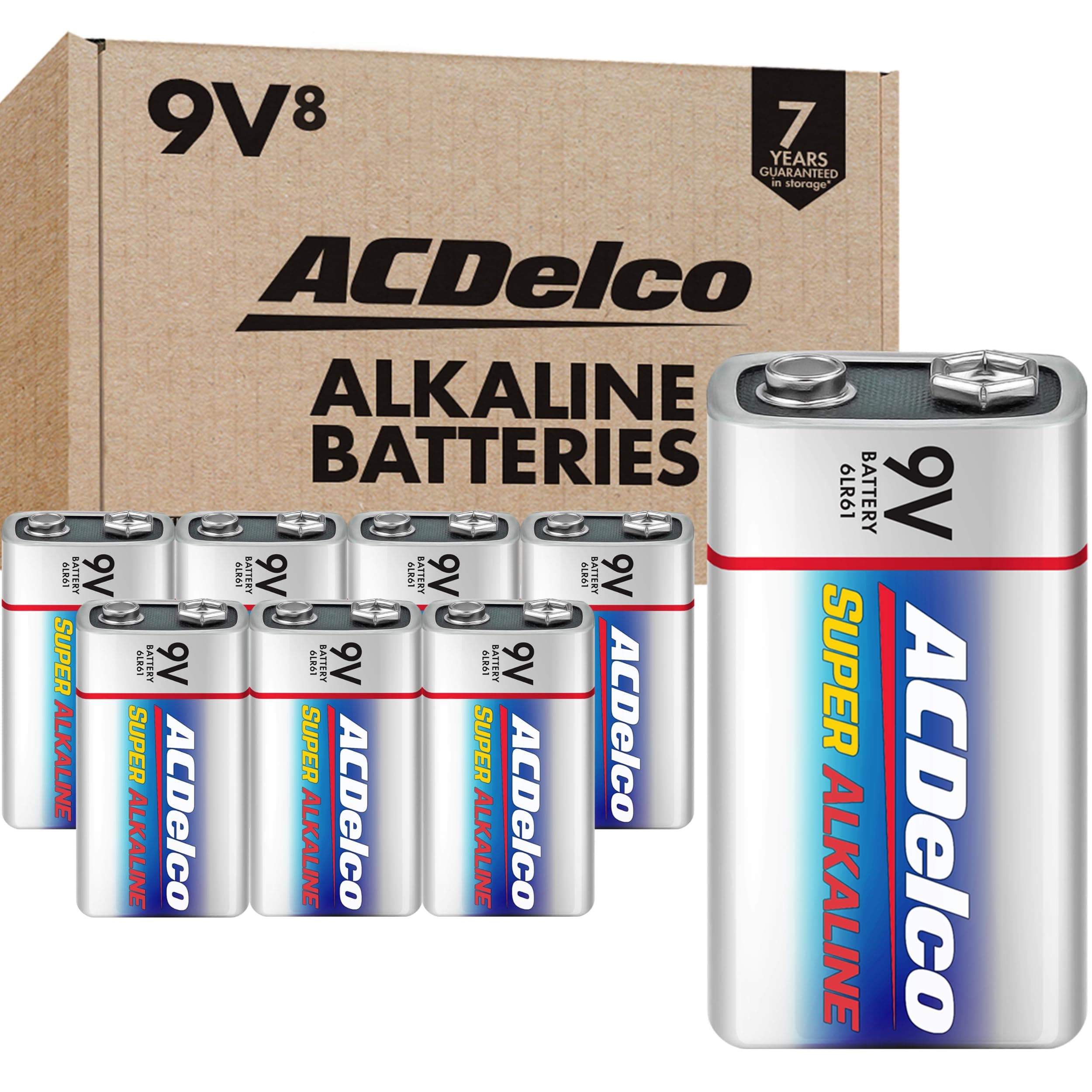 ACDelco 8-Count 9V Batteries, Maximum Power Super Alkaline Battery for Home and Office, 7-Year Shelf Life, Reclosable Packaging 9 Volt 8-Count
