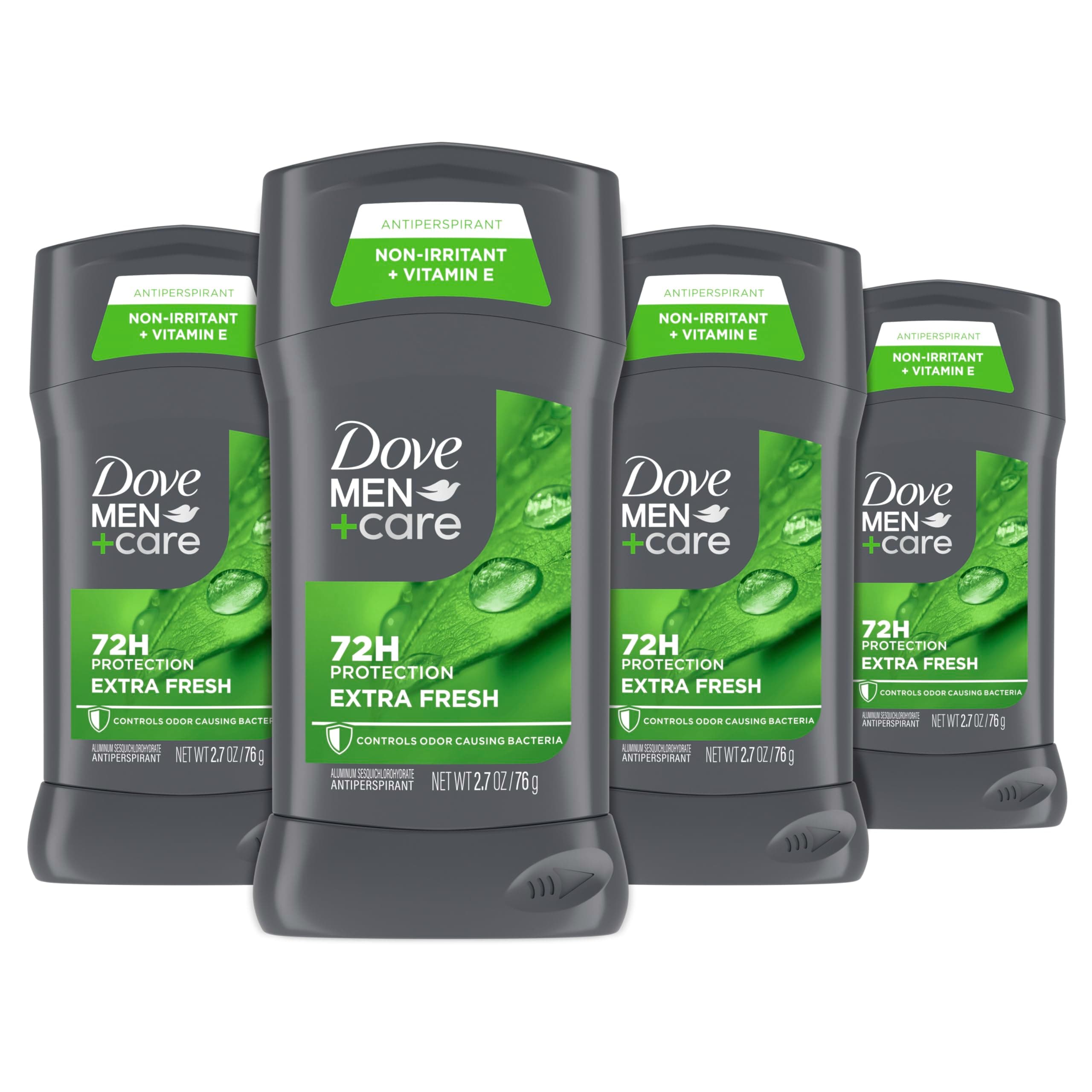 Dove Men+Care Antiperspirant Deodorant Stick for Men 4 Count Extra Fresh with 72-hour Sweat & Odor Protection with 1/4 Moisturizing Cream & Long-lasting Citrus scent 2.7 oz 2.7 Ounce (Pack of 4) Extra Fresh