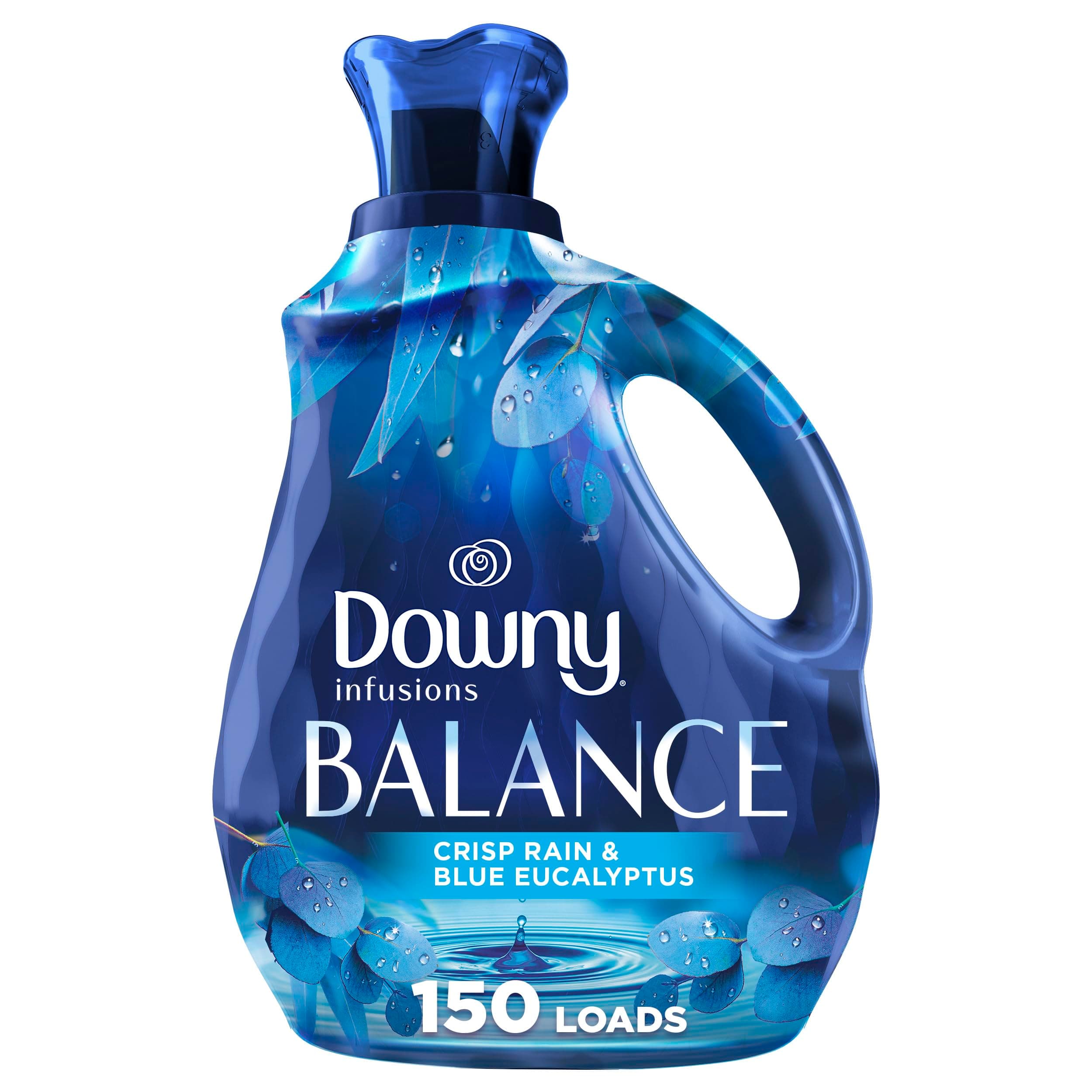 Downy Infusions Laundry Fabric Softener Liquid, BALANCE, Crisp Rain and Blue Eucalyptus, 101 fl oz 101 Fl Oz (Pack of 1) Lavender & Vnl Bean