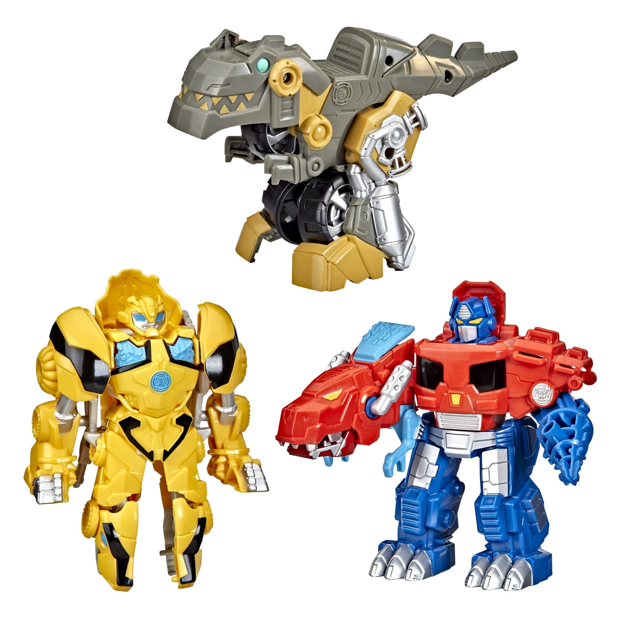 Transformers Playskool Primal Team-Up 3-Pack with Optimus Prime,Bumblebee, and Grimlock Converting Dinosaur Figures, 4.5-Inch Toys, Ages 3 and Up (Amazon Exclusive) Toys-Transformers