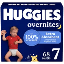 Huggies Size 7 Overnites Baby Diapers: Overnight Diapers, Size 7 (41+ lbs), 68 Ct (2 Packs of 34), Packaging May Vary Size 7 68