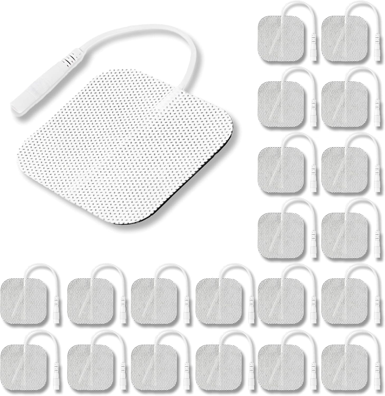Syrtenty TENS Unit Pads 2x2 20pcs Reusable Replacement Electrode Patches for Electrotherapy