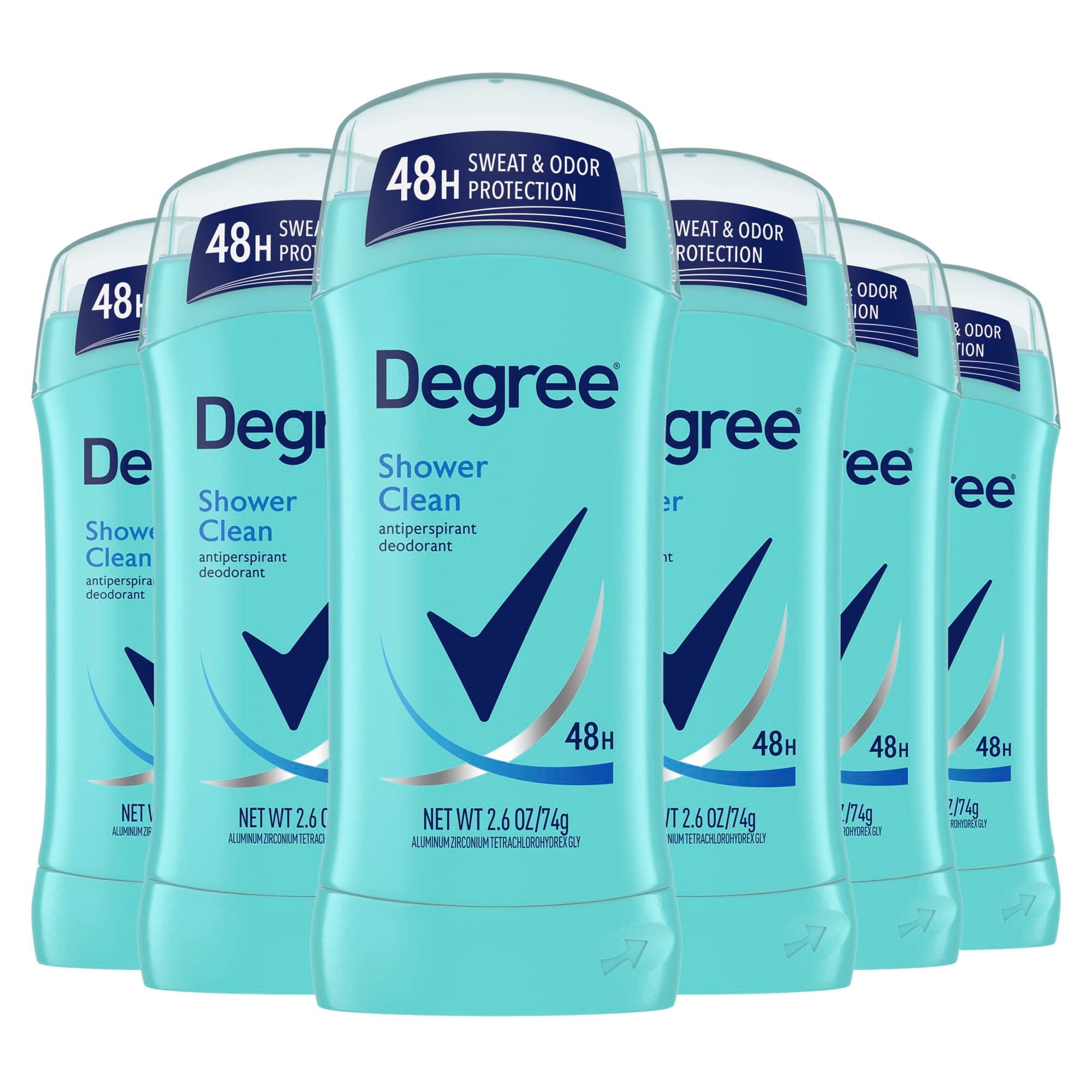 Degree Original Antiperspirant Deodorant Shower Clean Pack of 6 48-Hour Sweat & Odor Protection Antiperspirant for Women 2.6 oz Floral 2.6 Ounce (Pack of 6)