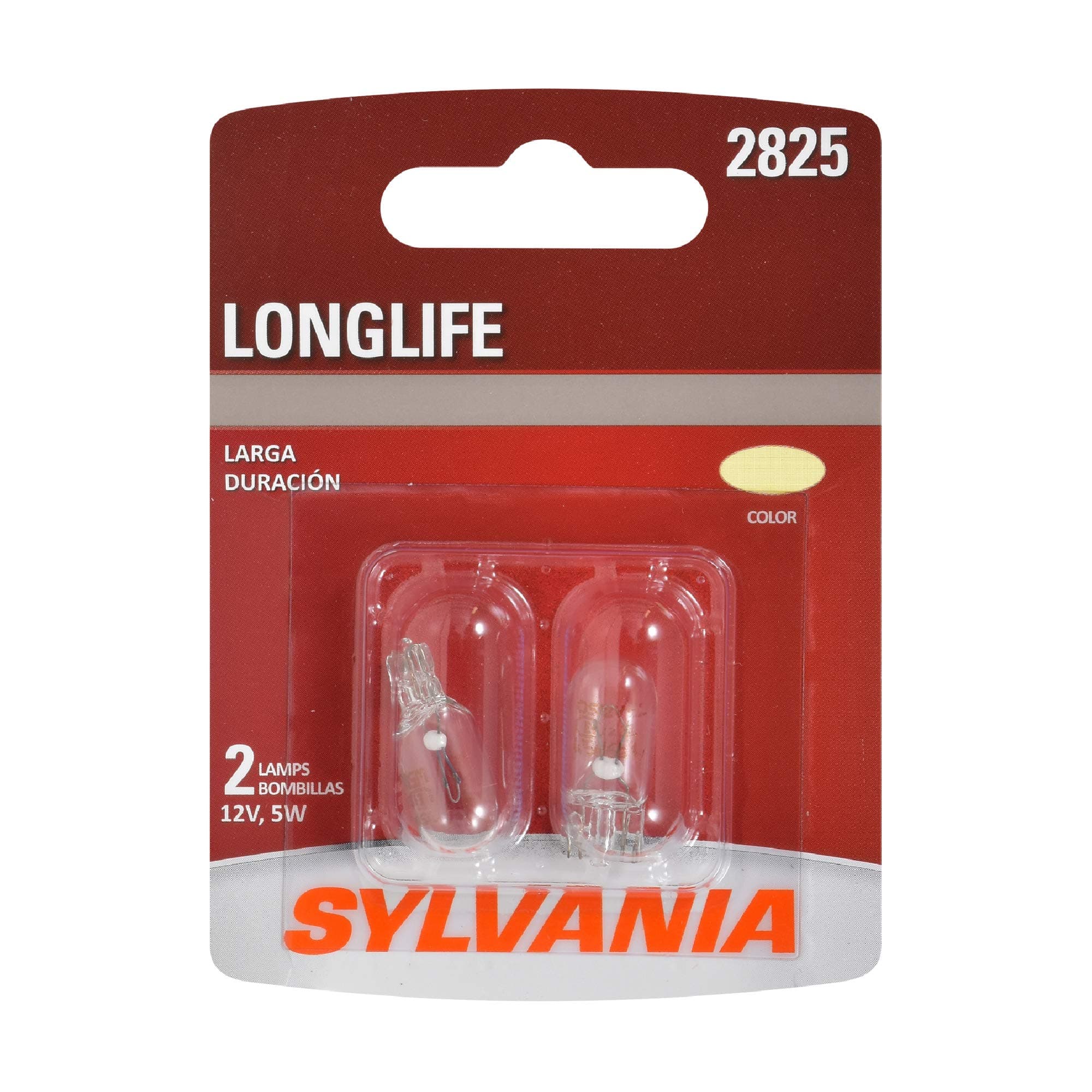 SYLVANIA - 2825 Long Life Miniature - Bulb, Ideal for Interior Lighting - Map, Dome and License Plate (Contains 2 Bulbs)