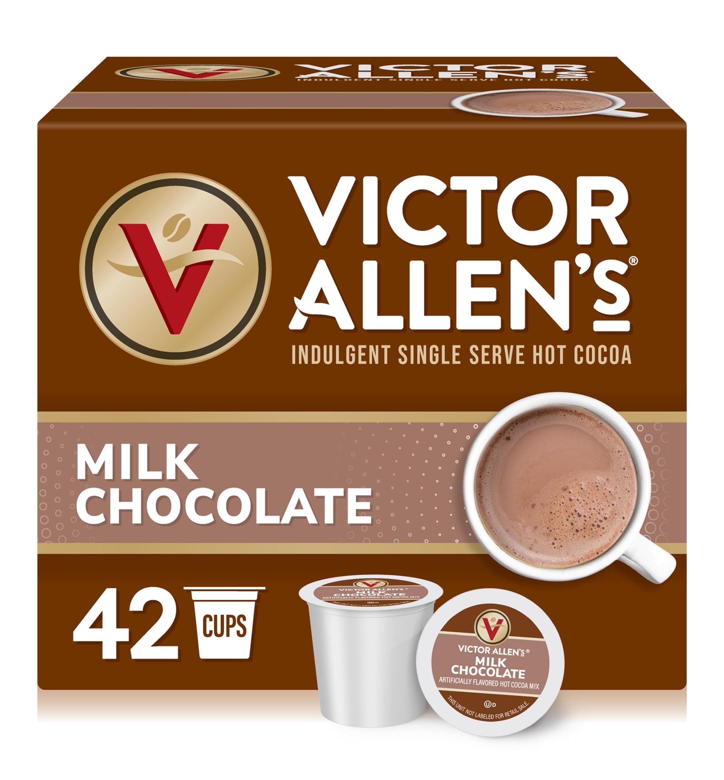 Victor Allen's Coffee Milk Chocolate Hot Cocoa, 42 Count, Single Serve K-Cup Pods for Keurig K-Cup Brewers Milk Chocolate Hot Cocoa 0.53 Ounce (Pack of 1)
