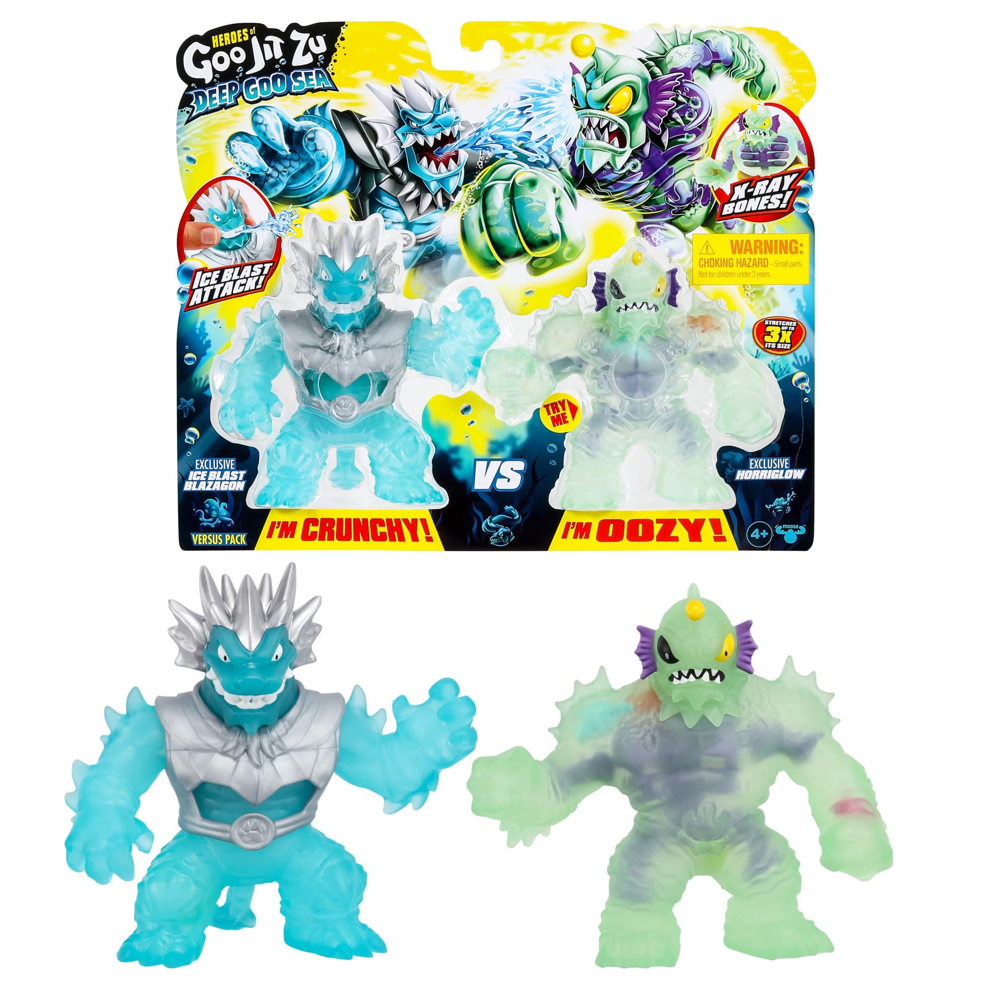Heroes of Goo JIT Zu Deep Goo Sea Battle Pack - Exclusive Ice Blast Blazagon VS Horriglow Figures. Crunchy, Oozy Figures For Out-of-Pack Battles! New - Ice Blast Blazagon VS Horriglow