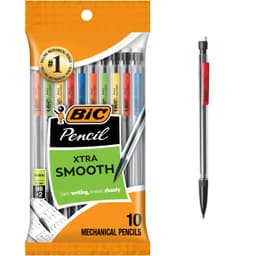 BIC Xtra-Smooth Mechanical Pencils with Erasers, Medium Point (0.7mm), 10-Count Pack, Bulk Mechanical Pencils for School or Office Supplies Original Edition 10 Count (Pack of 1)