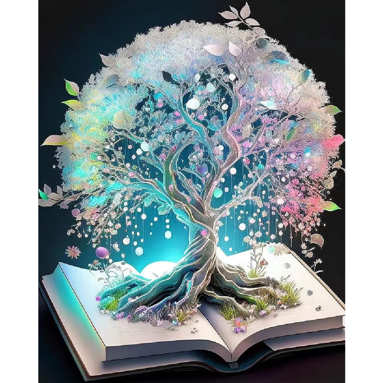 Rousp DIY 5D Diamond Painting Kits for Adults Diamond Art Tree of Life Diamond Painting Full Drill Crystal Craft Kits for Home Wall Decor Gifts, 15.7x19.7inch A-Tree of life