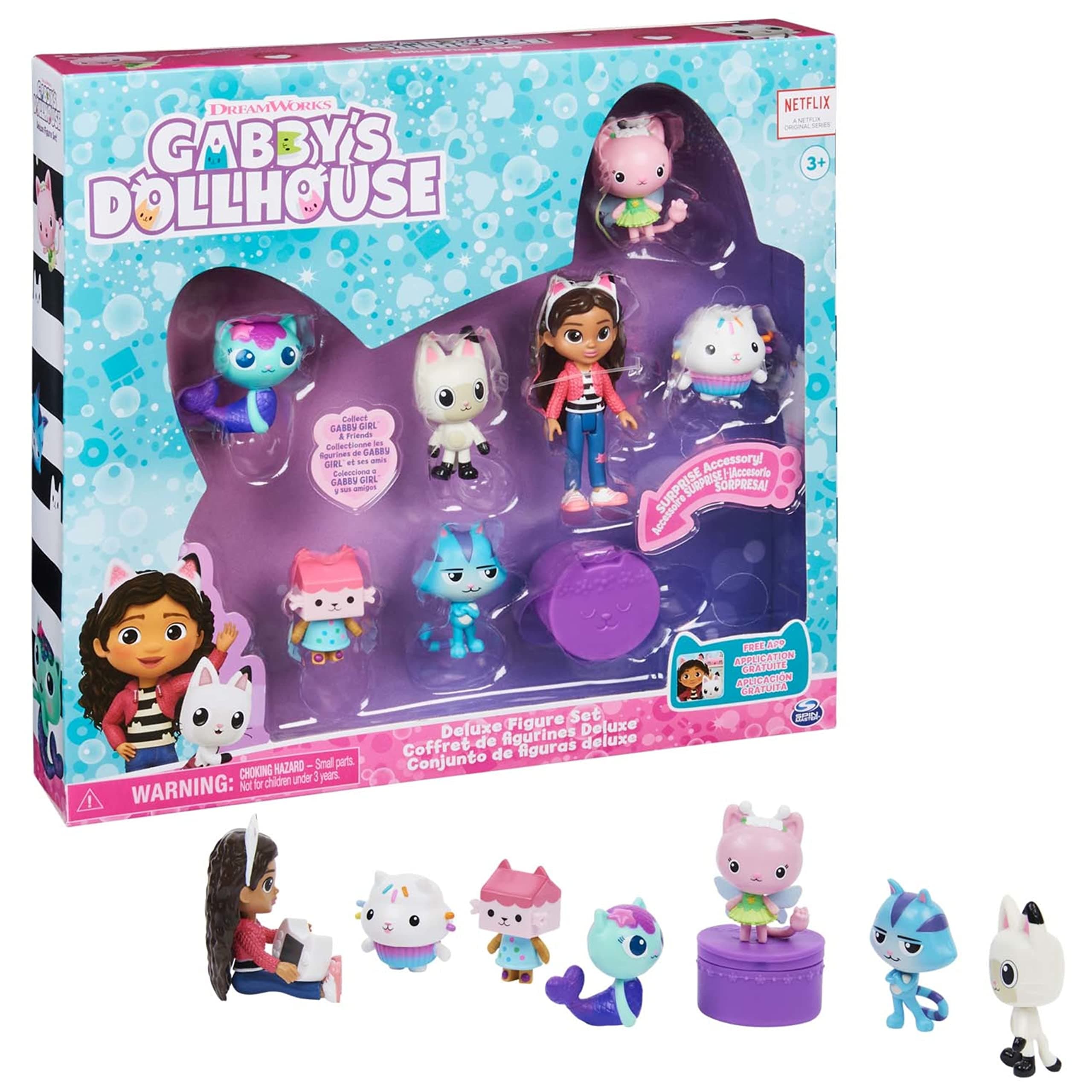 Gabby's Dollhouse, Deluxe Figure Gift Set with 7 Toy Figures and Surprise Accessory, Kids Toys for Ages 3 and up Deluxe Figure Set