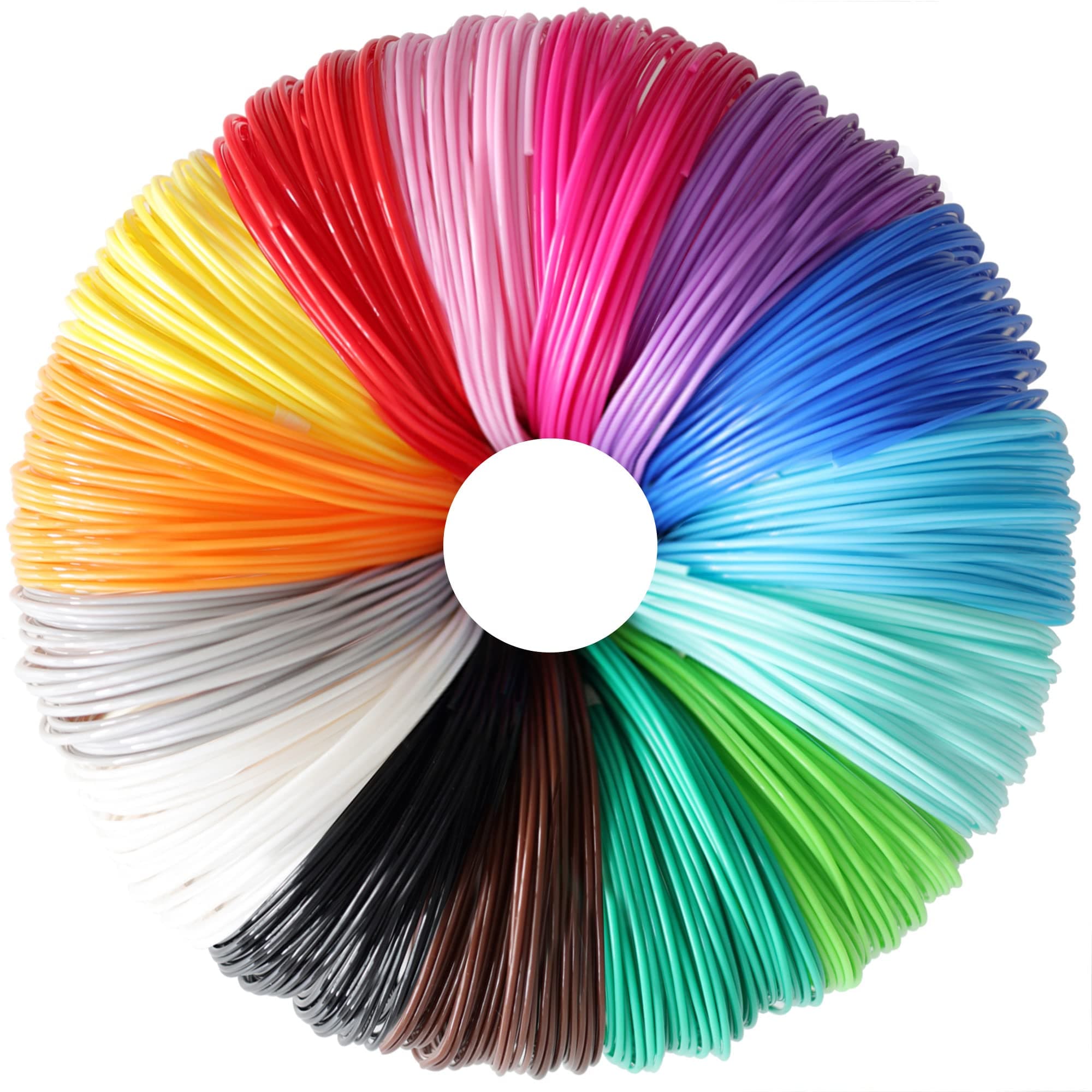 15 Bright Colors 1.75mm 3D Pen PLA Filament Refill, Each Color 10feet, Total 150 Feet 3D Pen/3D Printer PLA Sample Pack, Compatible with MYNT3D / SCRIB3D Printing Pen Pla 15 Most Popular Solid Colors Mixed