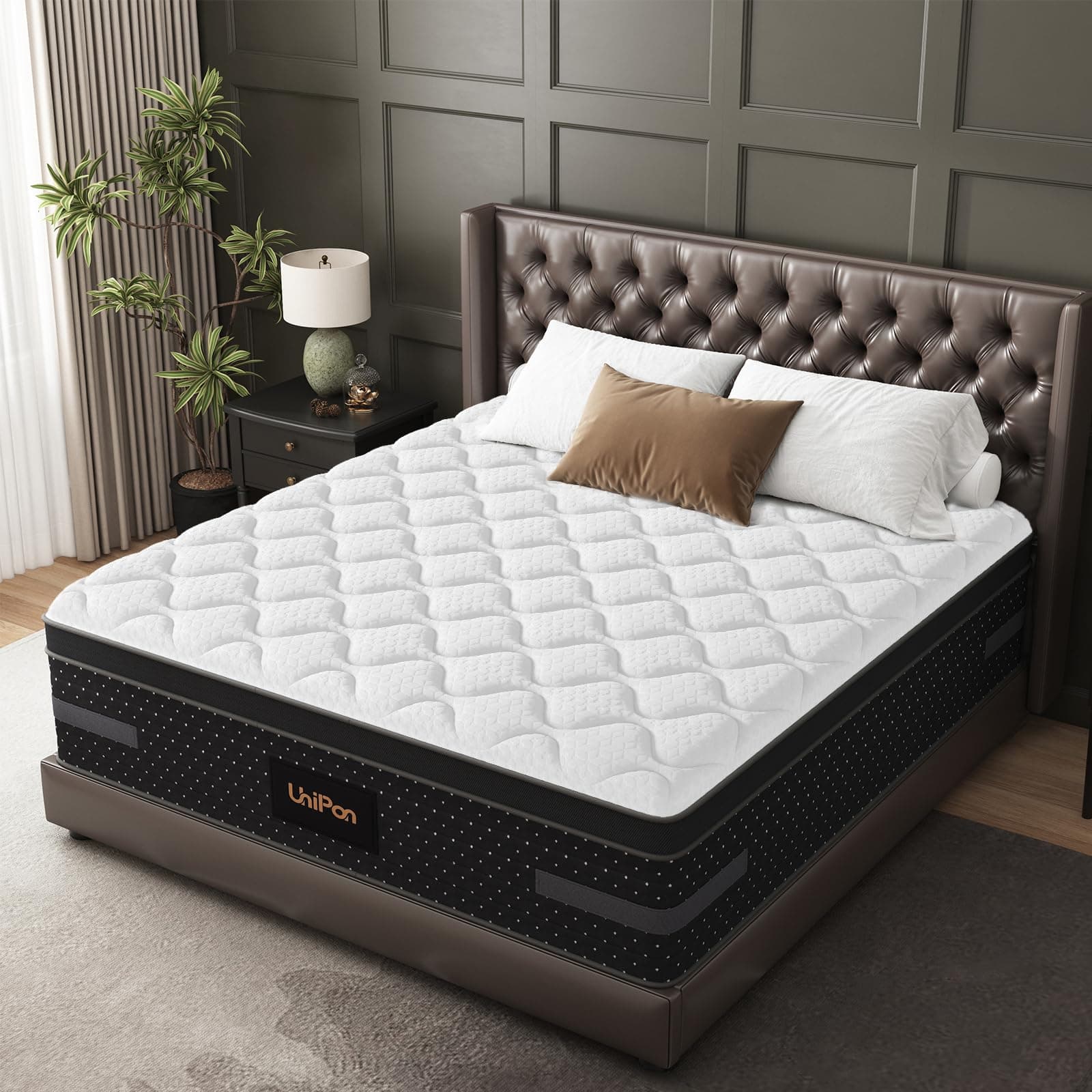 Firm Queen Mattress, 14 Inch Hybrid Bed Mattresses for Back Pain Relief Extra Lumbar Support Motion Isolation with 760+ Pocket Springs, Fiberglass-Free 365 Night Trial 14" Luxe Queen