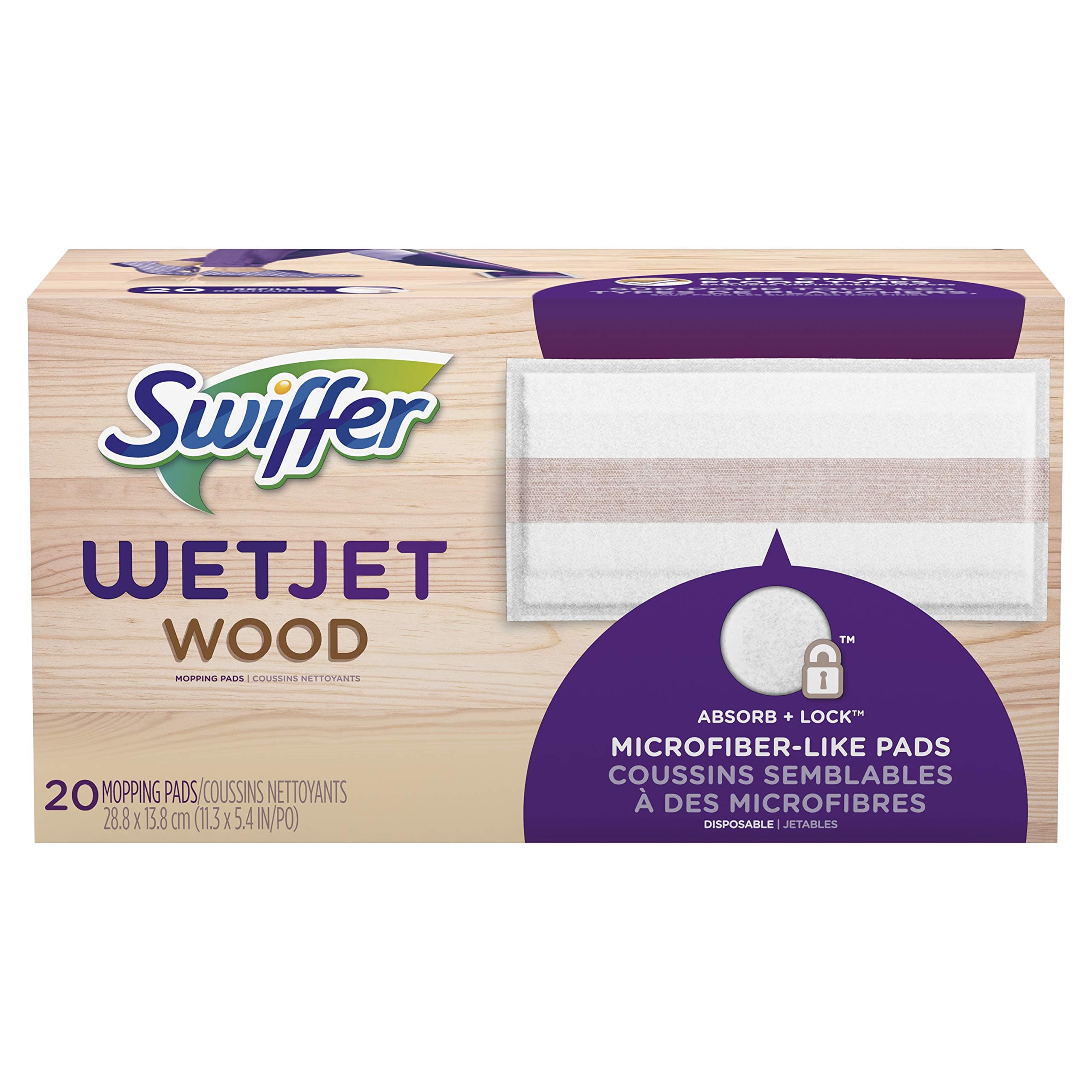 Swiffer WetJet Mops for Floor Cleaning, Hardwood Floor Cleaner Spray Mop Pad Refill, 20 Count 20 Count (Pack of 1)
