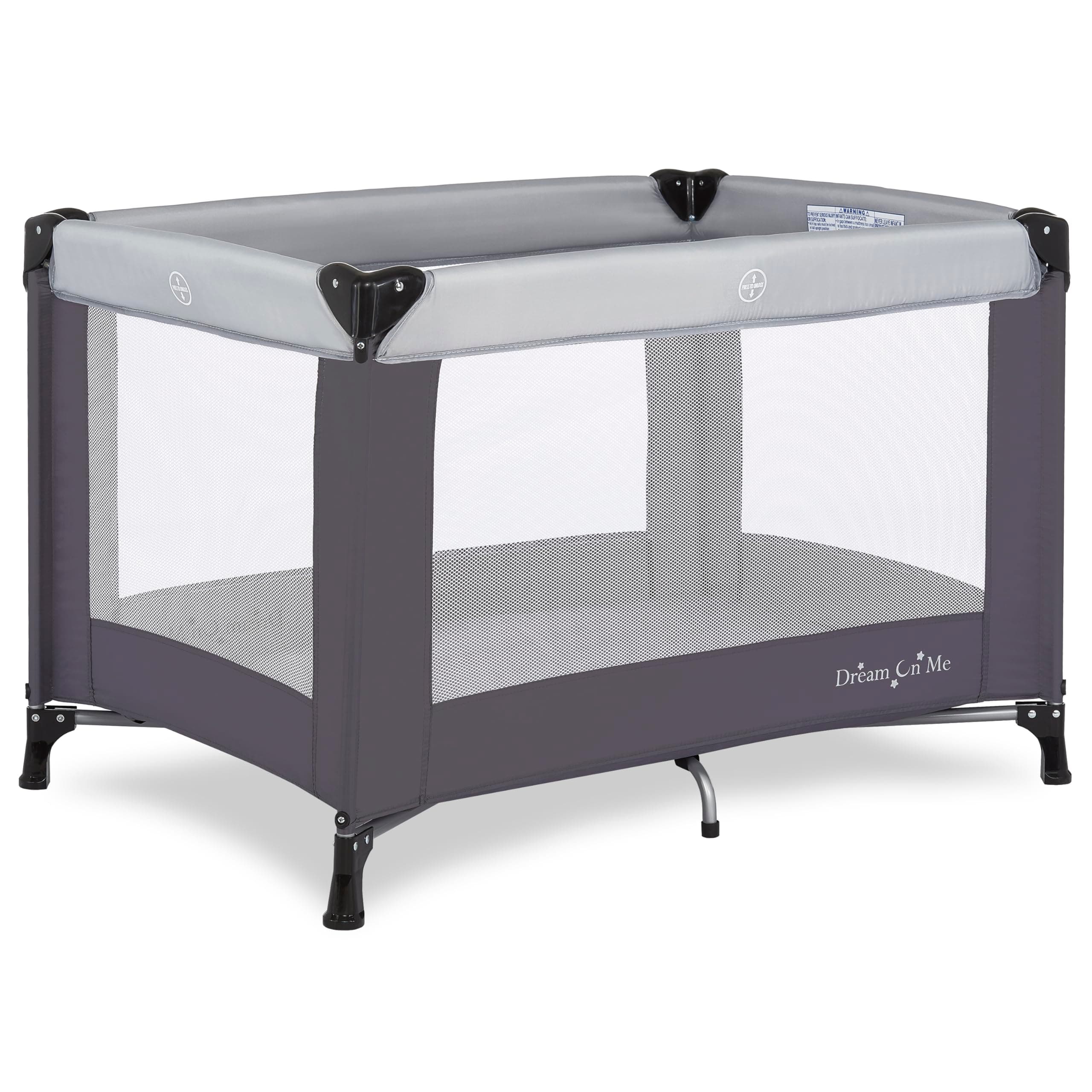 Dream On Me Nest Portable Playard in Grey with Carrybag an Shoulder Strap, Lightweight, Packable and Easy Setup Baby Playard, Breathable Mesh Sides and Soft Fabric - Comes with a Removable Padded Mat