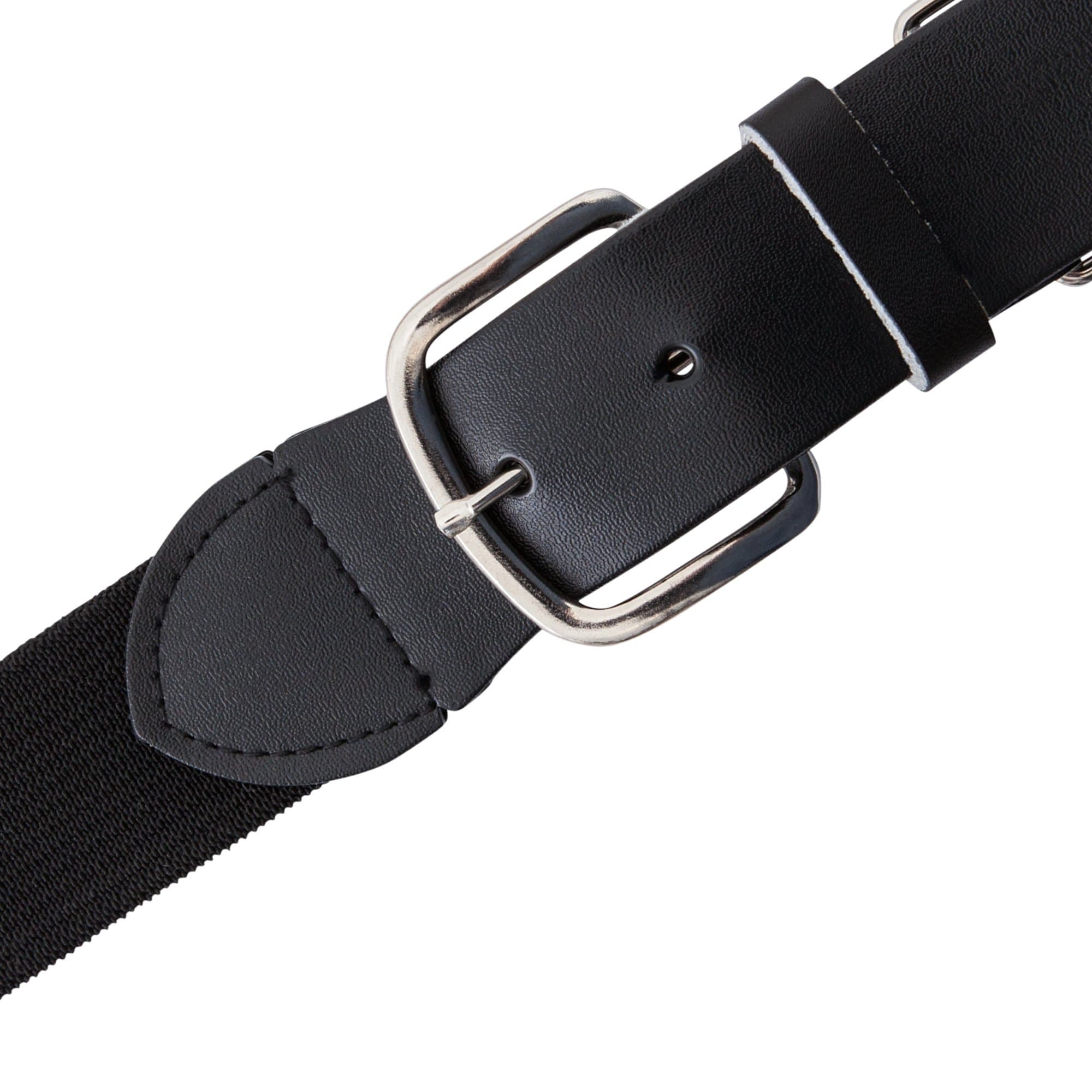 Champion Sports Baseball/Softball Uniform Belt, Comfort Stretch Fit Durable Syntex Tab - Youth & Adult Sizes, Multiple Colors Youth (18-32 Inches) Black