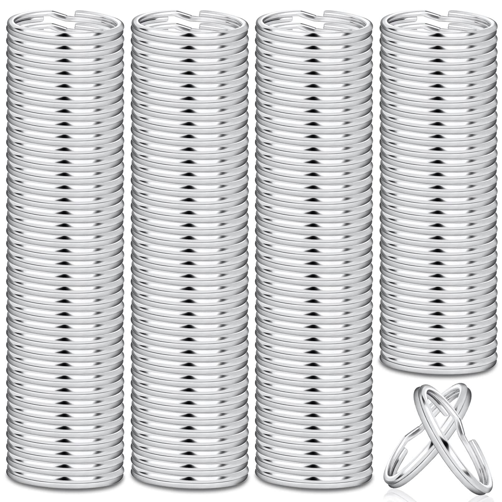 Paxcoo 100 Pack Keyrings, Split Key Rings Bulk for Keychain and Crafts (1 Inch)