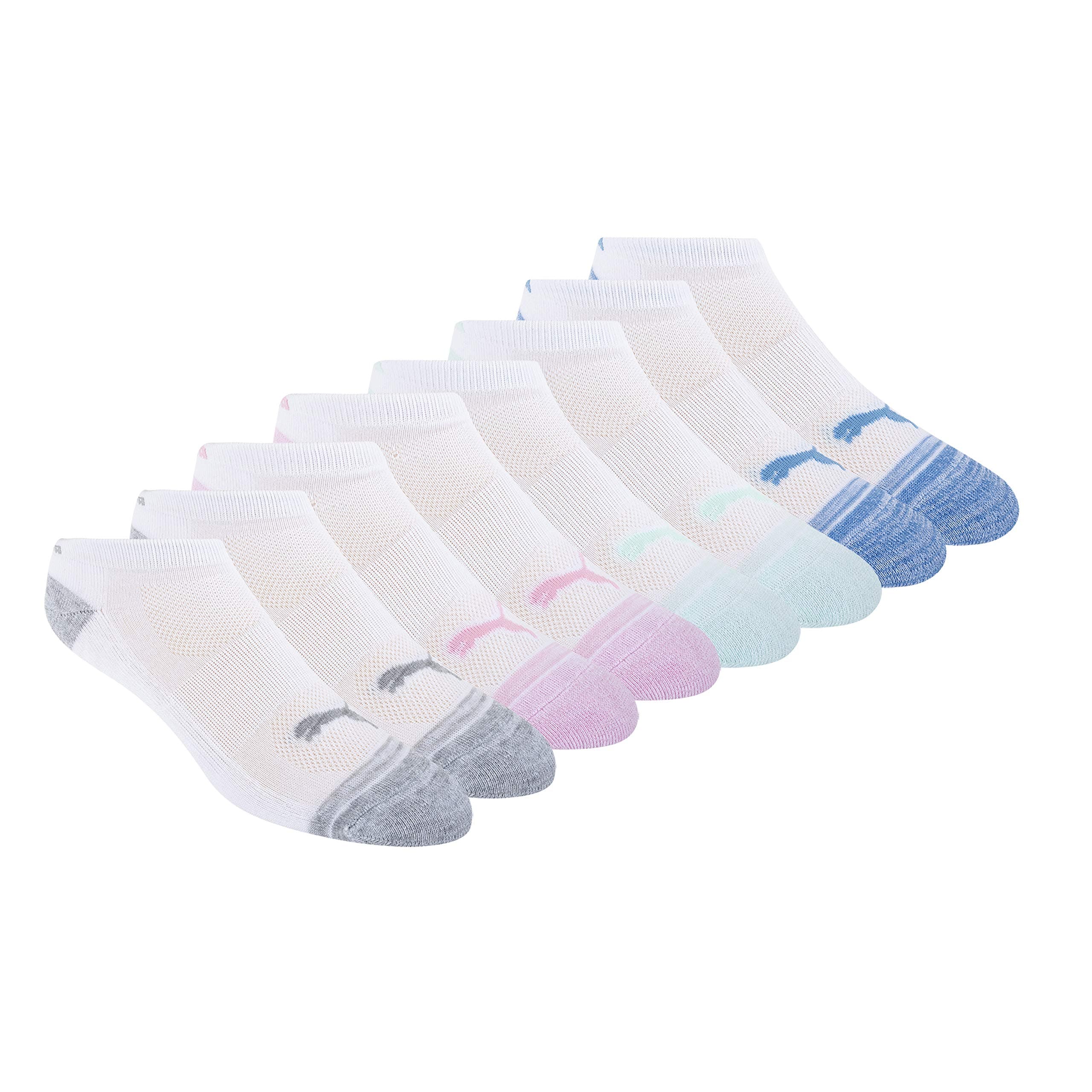 PUMA Women's Low Cut Socks (8-Pack) 9-11 White