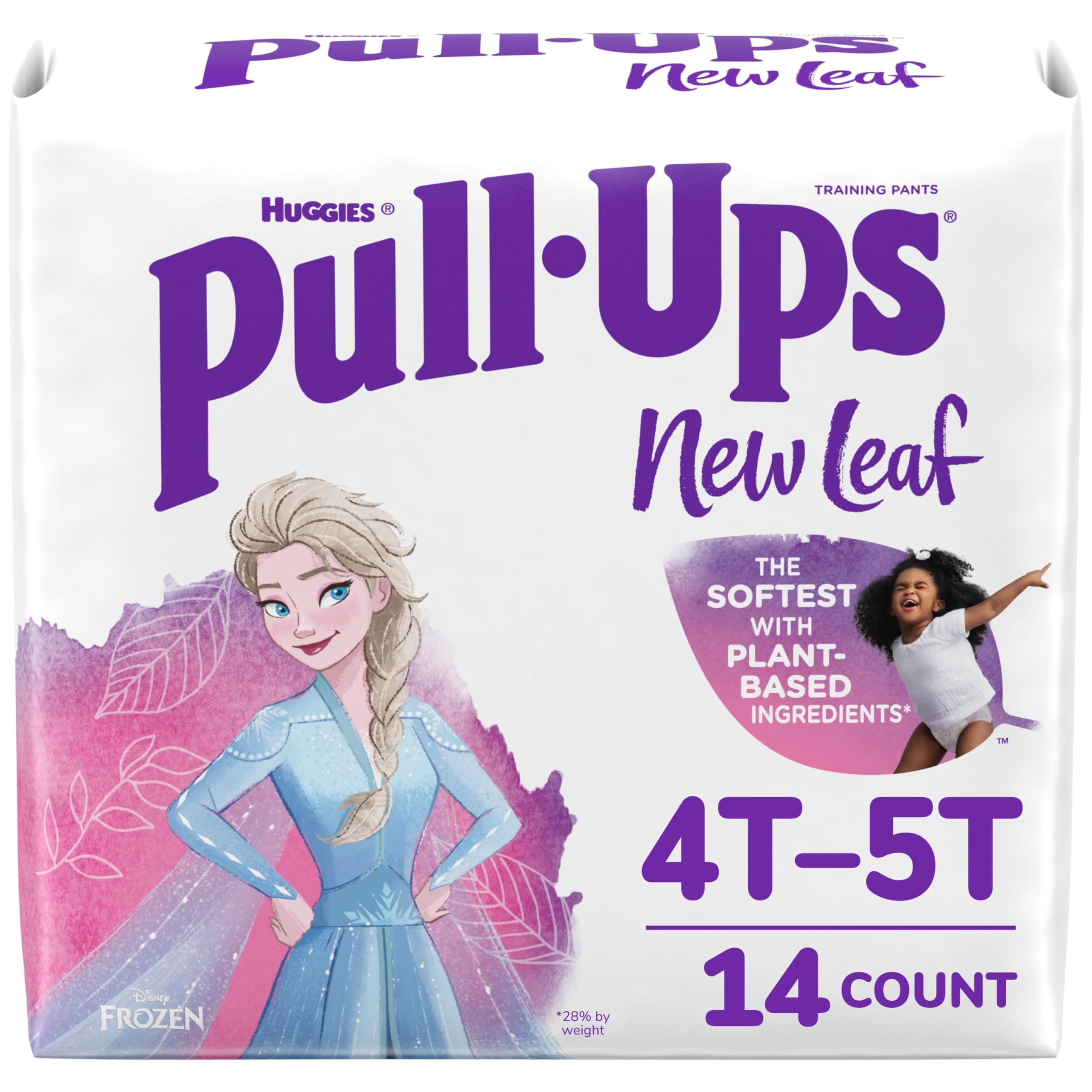 Pull-Ups New Leaf Girls' Disney Frozen Potty Training Pants, 4T-5T (38-50 lbs), 14 Ct 4T-5T 14
