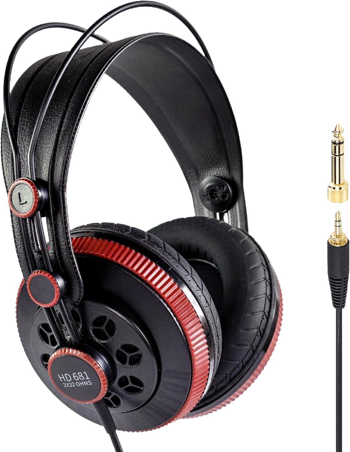 Superlux HD681 Air Professional Monitoring Semi-Open Back Headphones with AIR Cushion Earpads, Wired Over-Ear with High-Resolution Sound, 3.5 & 6.3mm Adapters for Casual Listening Recording DJ Gaming HD681AIR