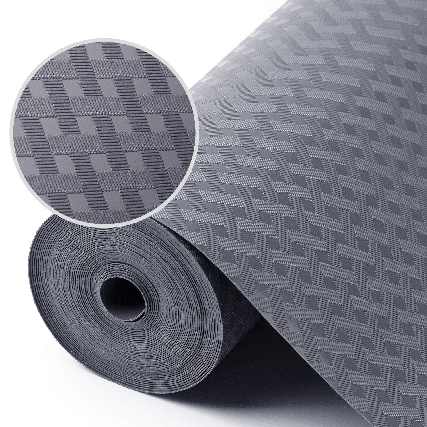 Shelf Liners for Kitchen Cabinets Refrigerator Liners Waterproof & Oil-Proof Kitchen Cupboard Liner Plastic Drawer Mats EVA Material Non Adhesive Fridge Liner for Shelves Gray 11.8 x 59 Inch 11.8"W x 59"L Diagonal Pattern Gray