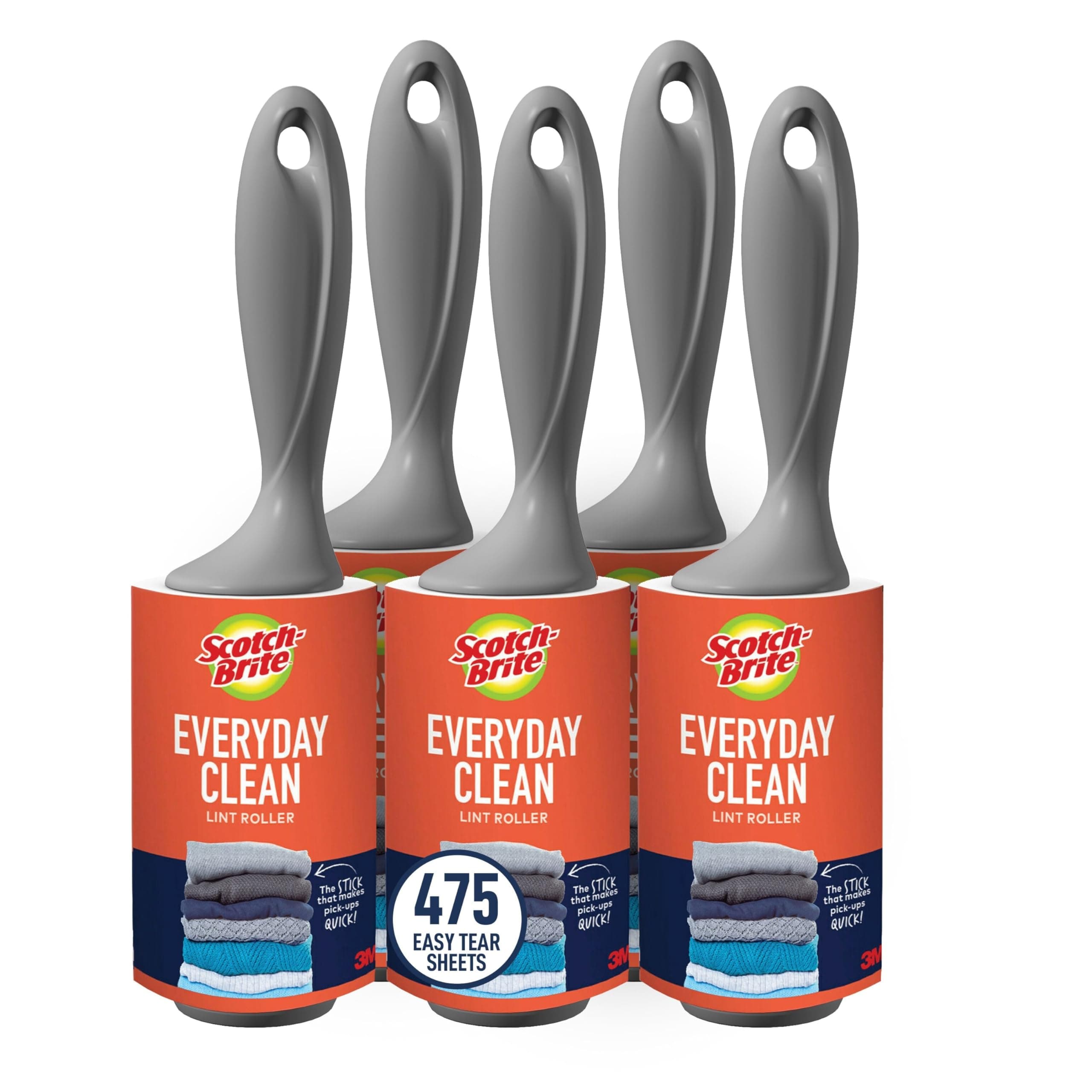 Scotch-Brite Everyday Clean Lint Roller Combo Pack 836RS-95-5pka, 1 pack per case 5-Pack