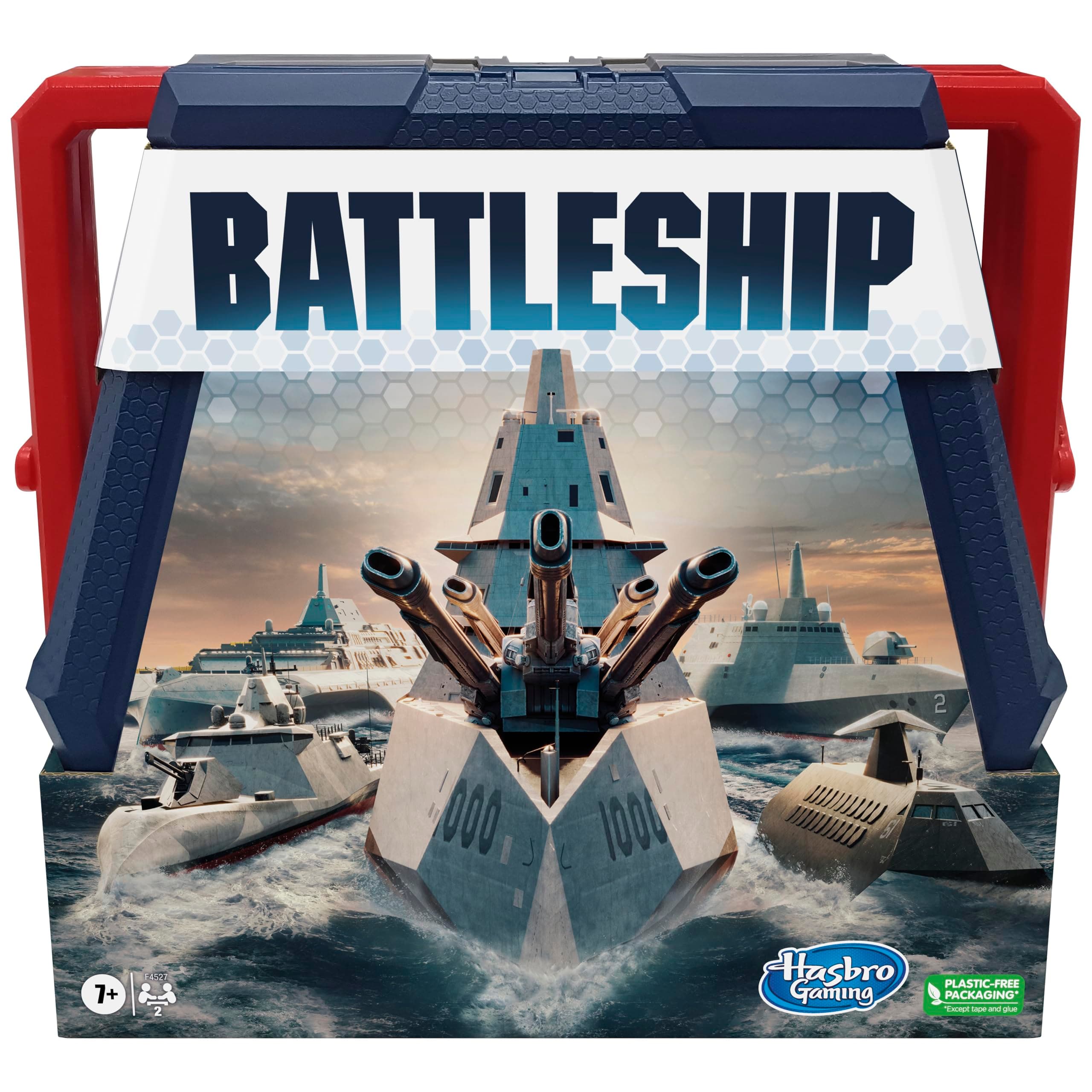 Battleship Classic Board Game, Strategy Game for Kids Ages 7 and Up, Fun for 2 Players Battleship Nautical ships on water background
