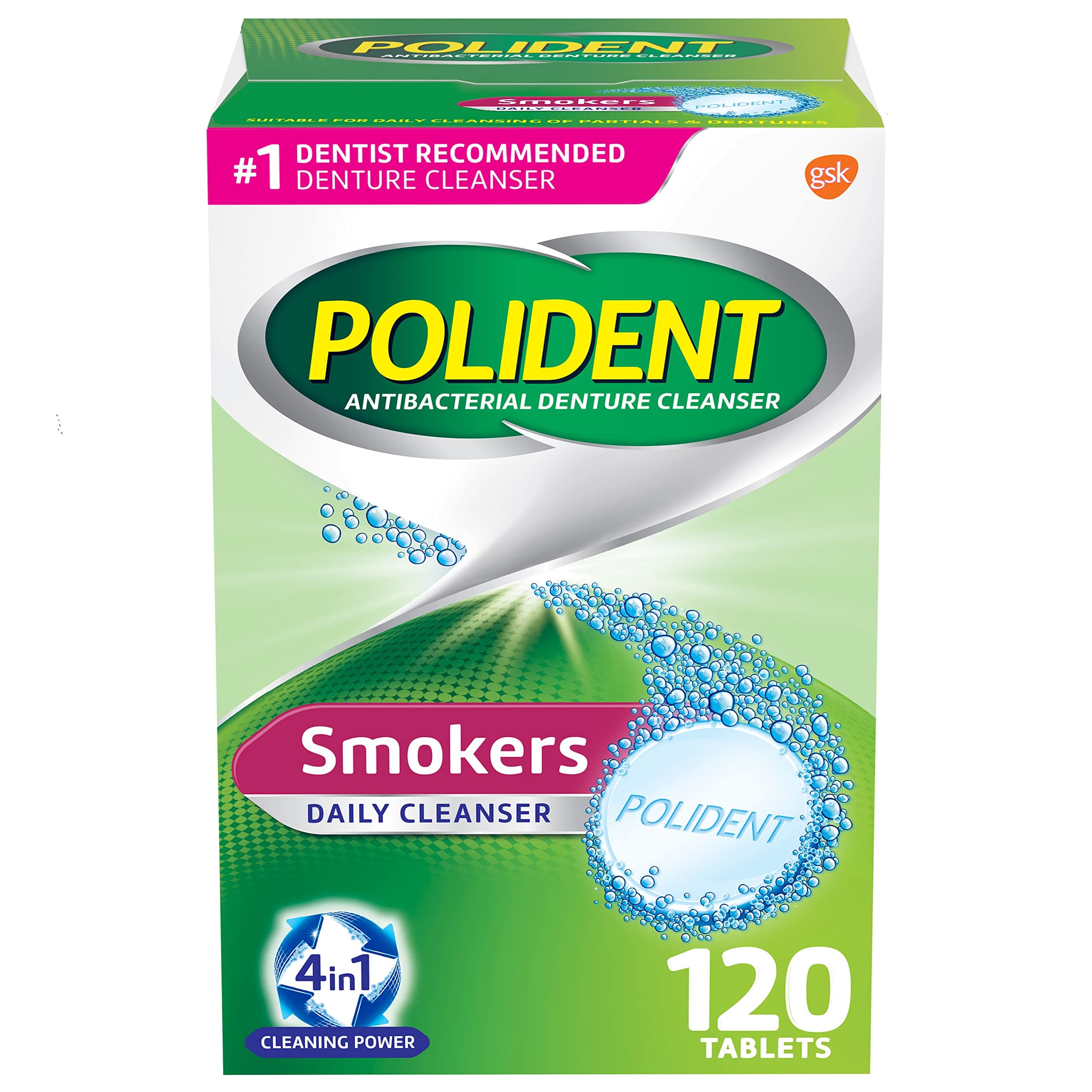 Polident Smokers Denture Cleanser Tablets - 120 Count 120 Count Tablets