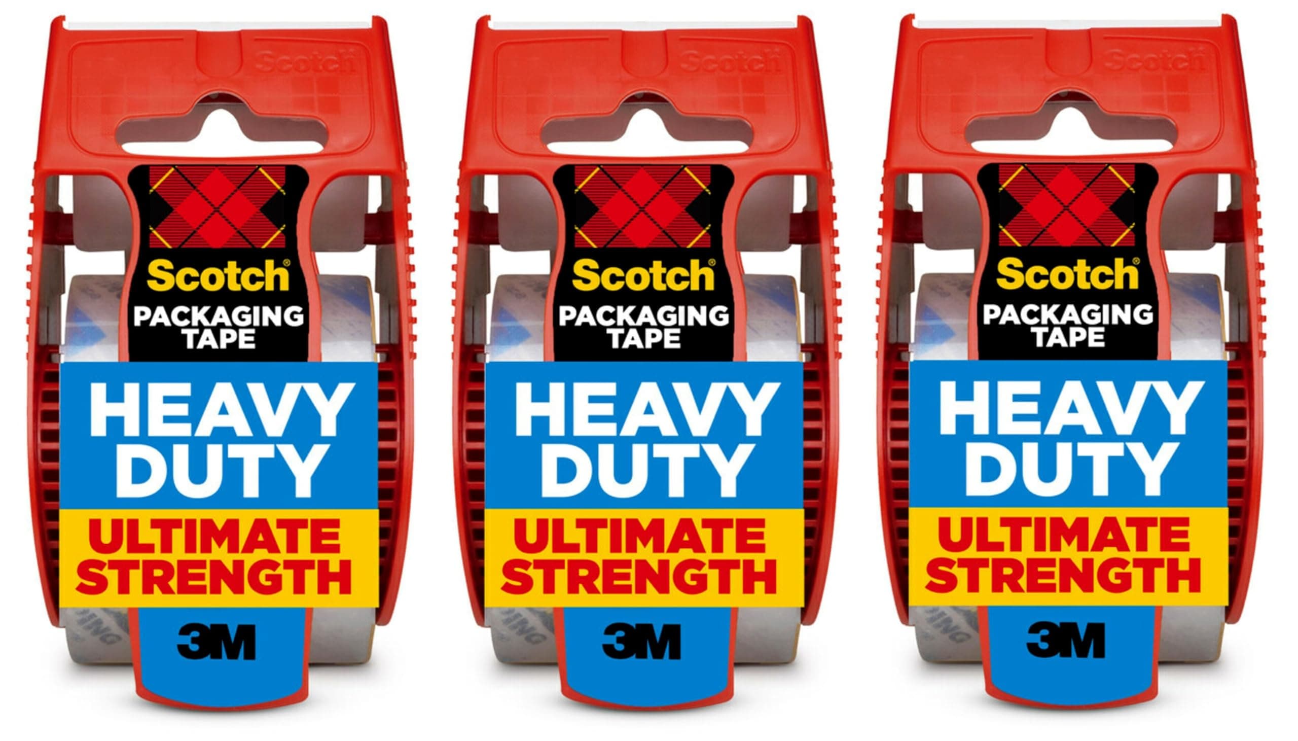 Scotch Heavy Duty Shipping Packaging Tape, 2 x 800 - Clear (3 Tapes) (1, Clear)