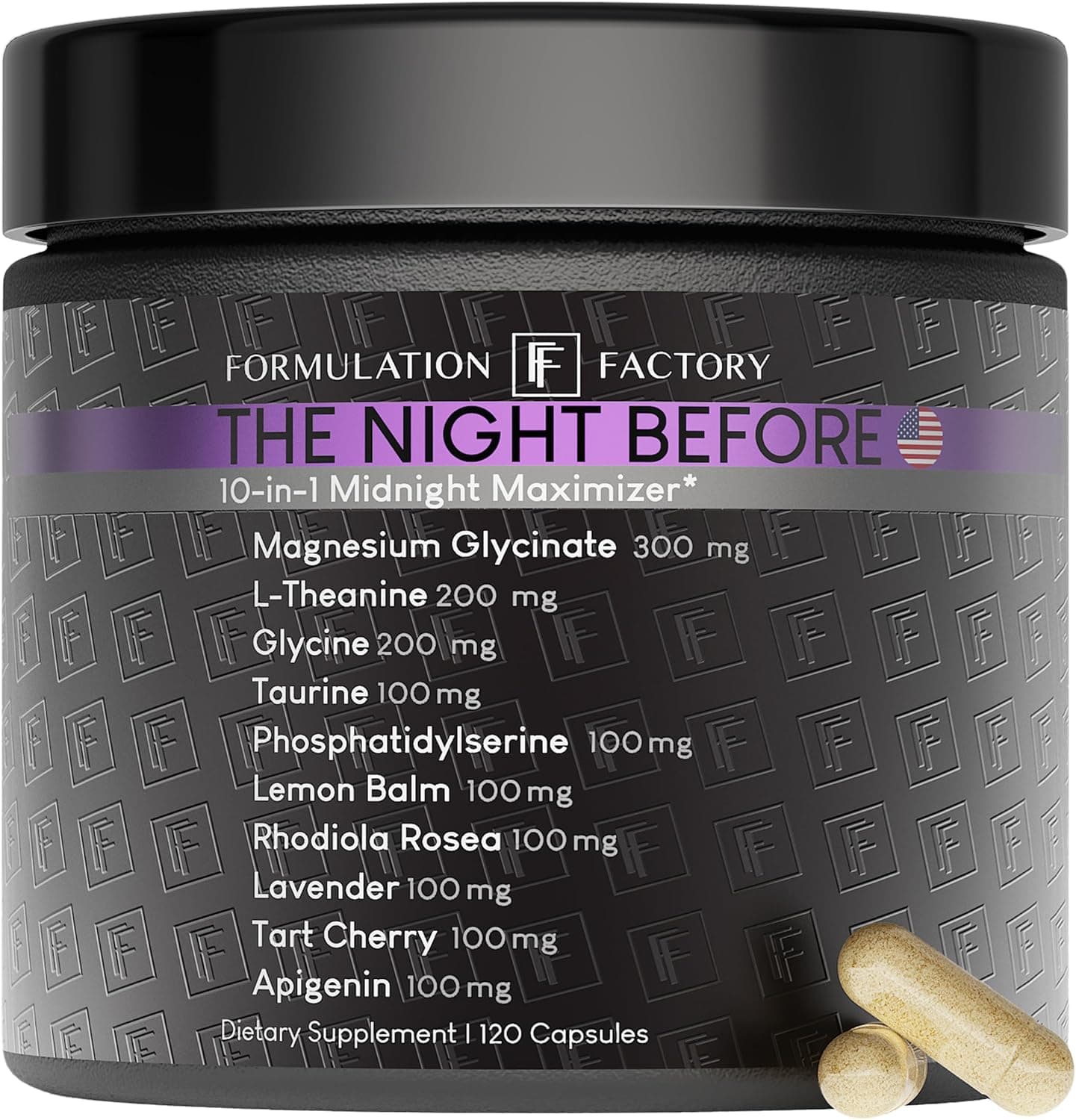The Night Before 10-in-1 Midnight Maximizer Sleep Aid, Stress Relief, Cognition, Relaxation, Recovery, Focus, Magnesium Glycinate, L-Theanine & More, (120 Capsules – 2 Month Supply) 120 Count (Pack of 1)
